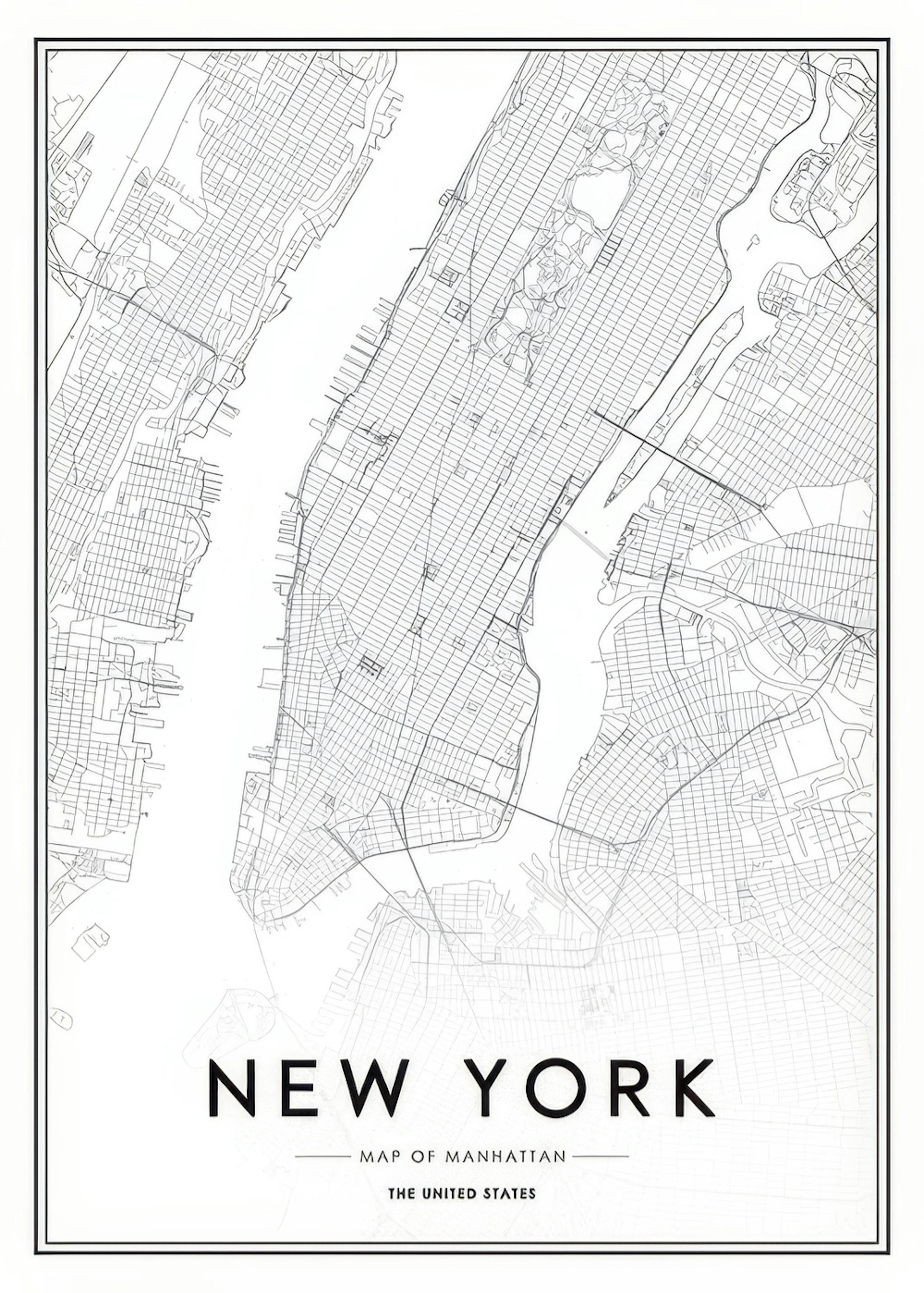 New York Map Print 0