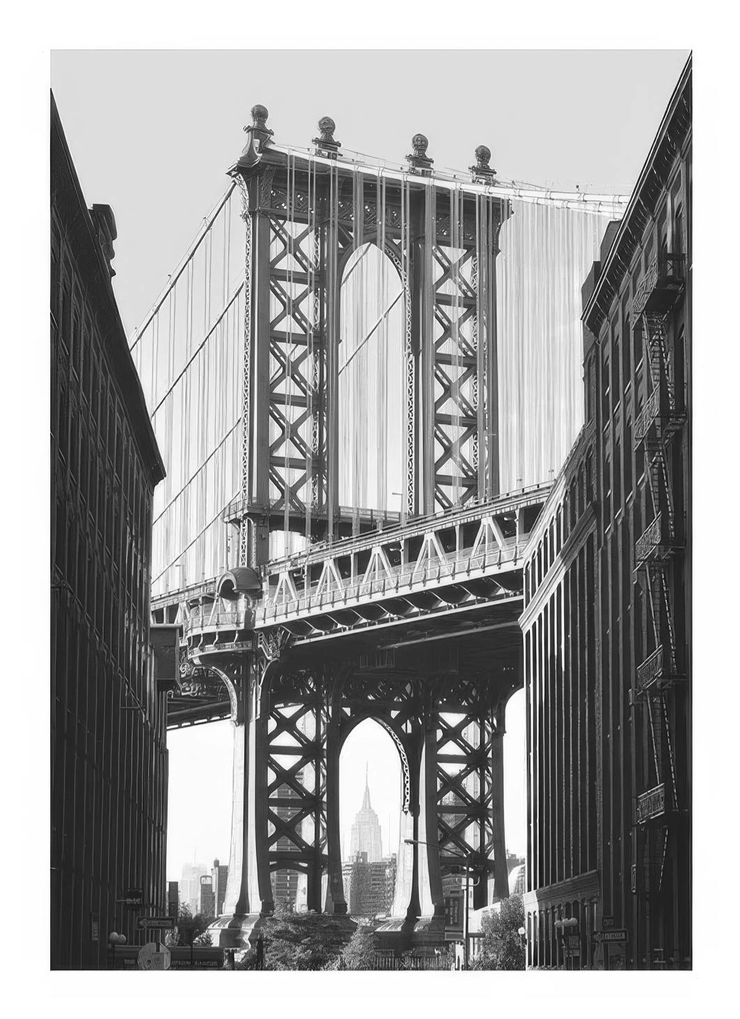 Manhattan Bridge, Poster (50x70 cm) - Zwart wit posters