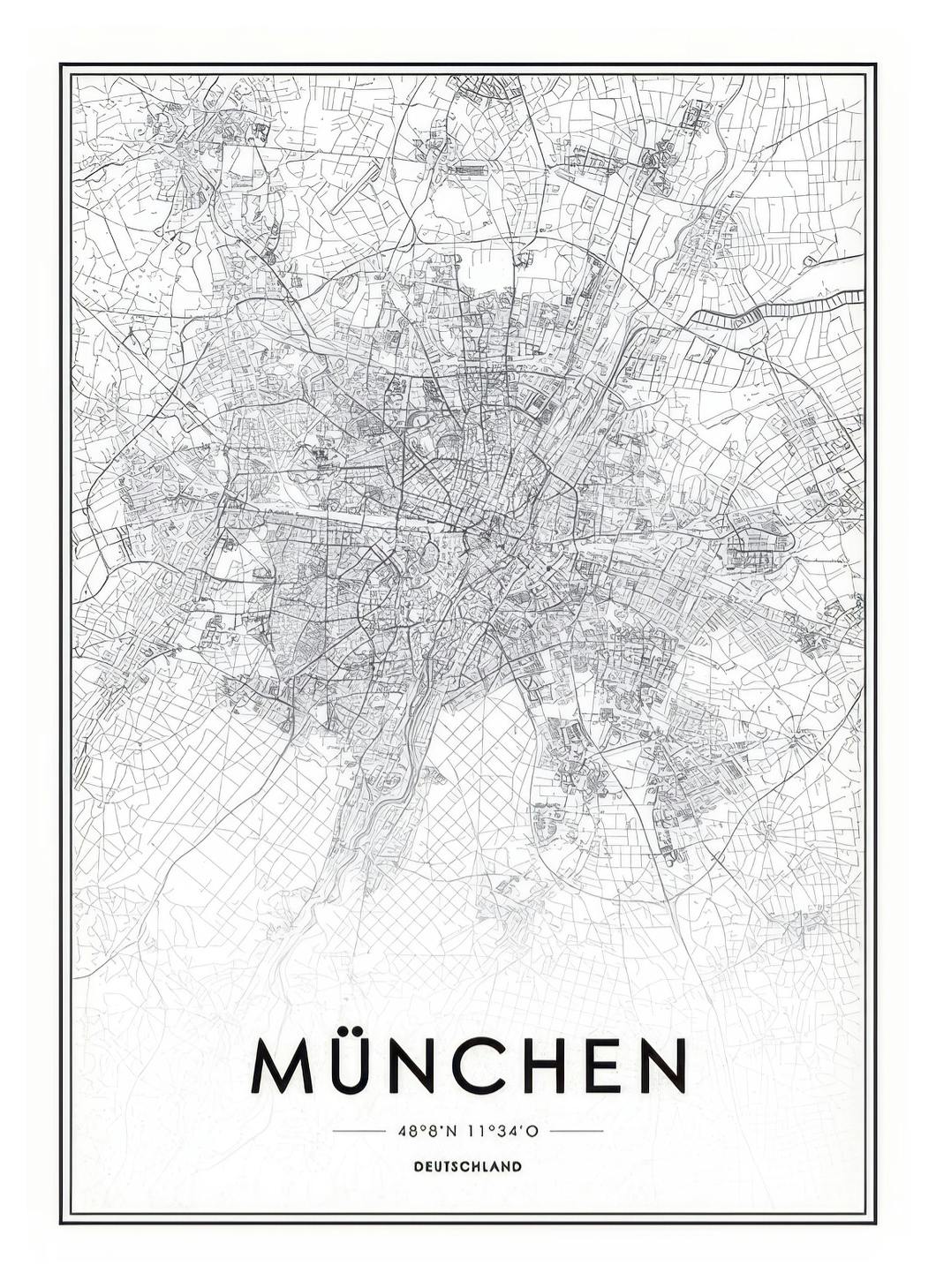 München, Affiche (50x70 cm) - Affiches noir et blanc