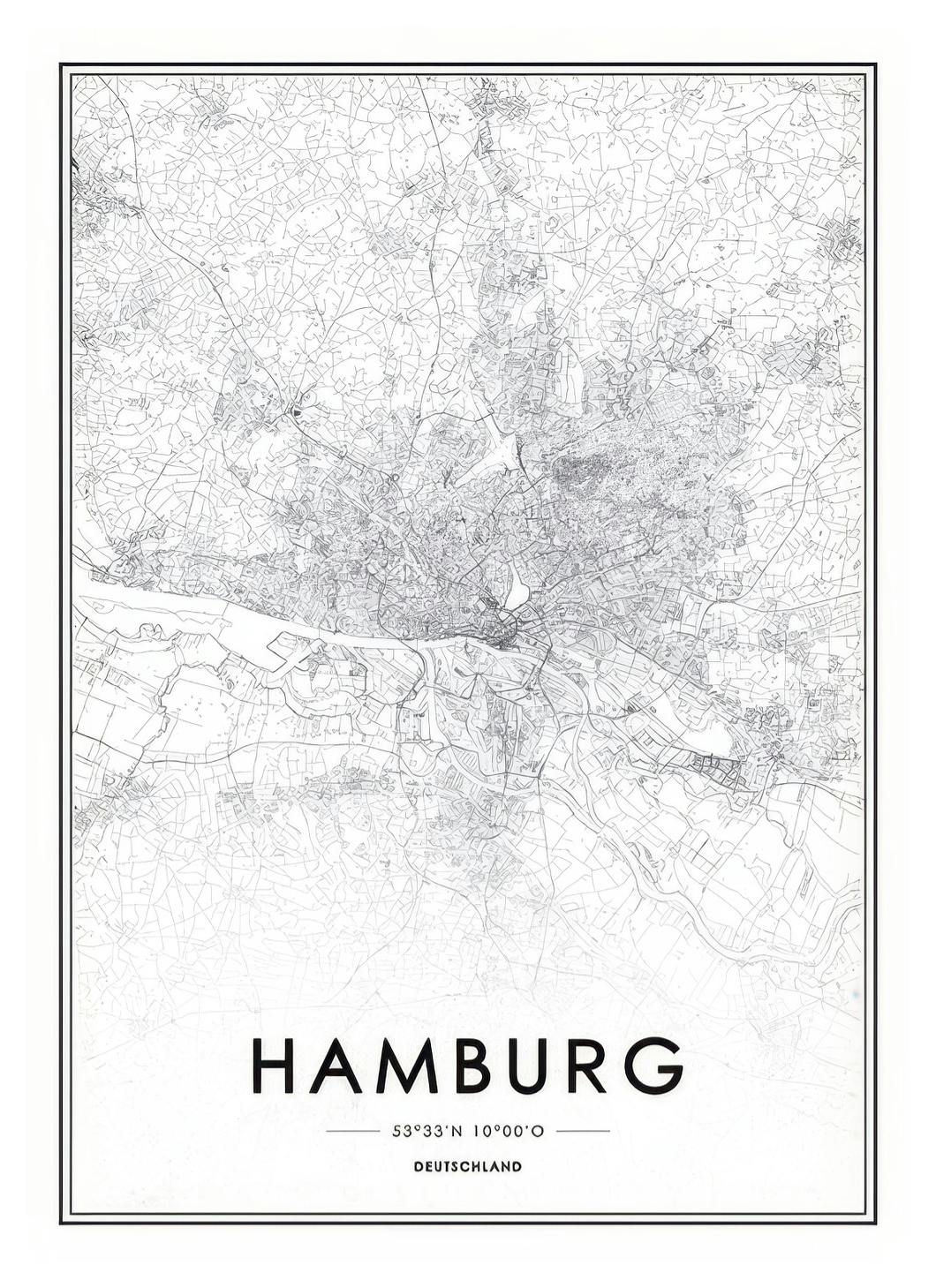 Prints - Hamburg, Print (30x40 cm) - Maps and cities posters