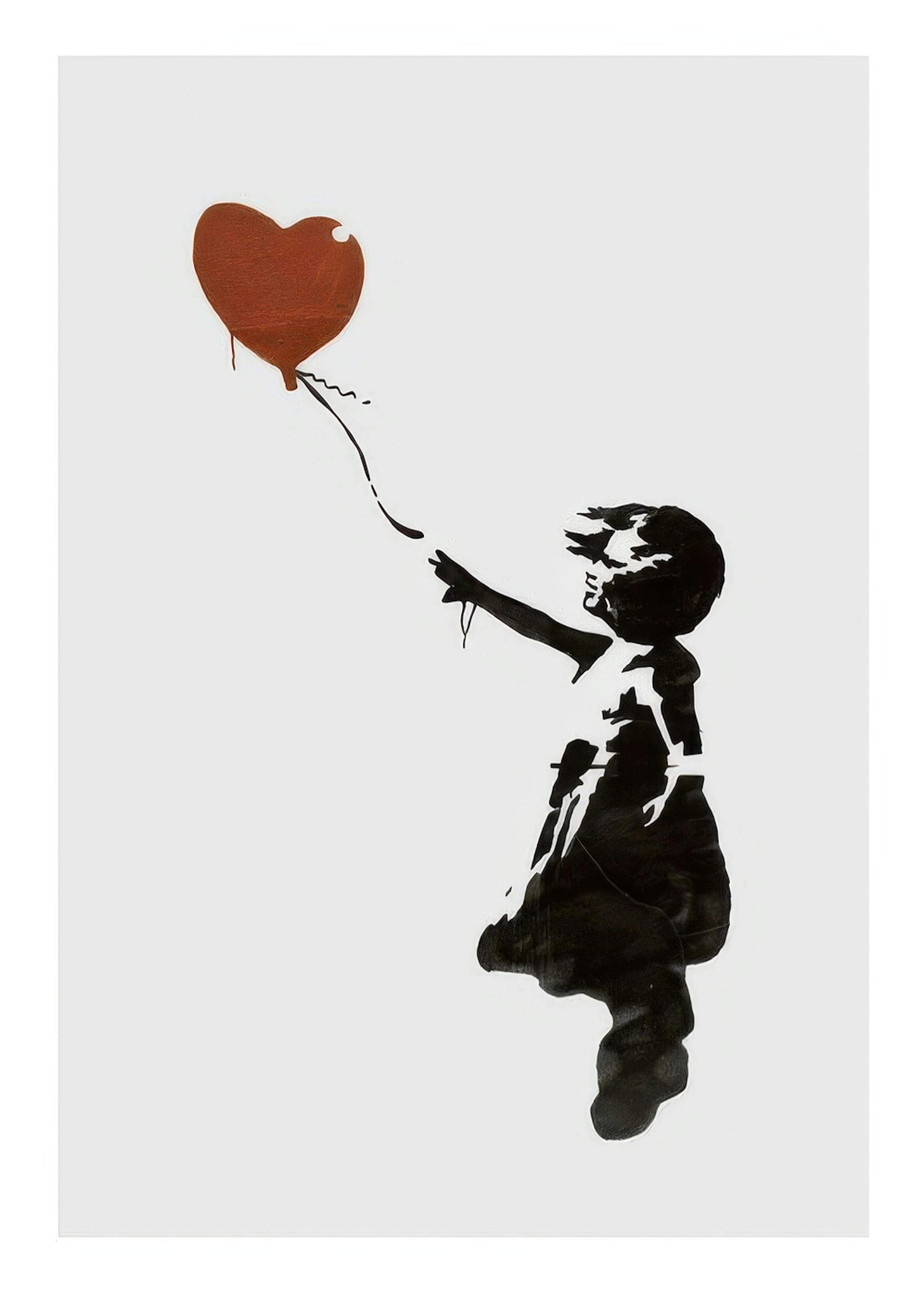 Girl With Love Balloon Grey, Juliste 0