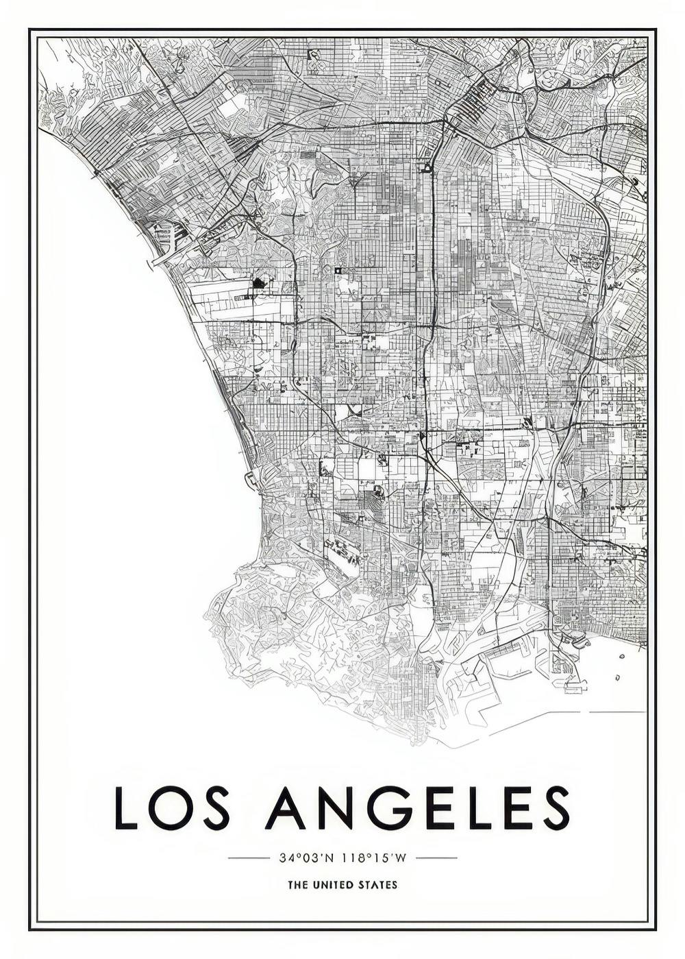 Los Angeles Map Print 0