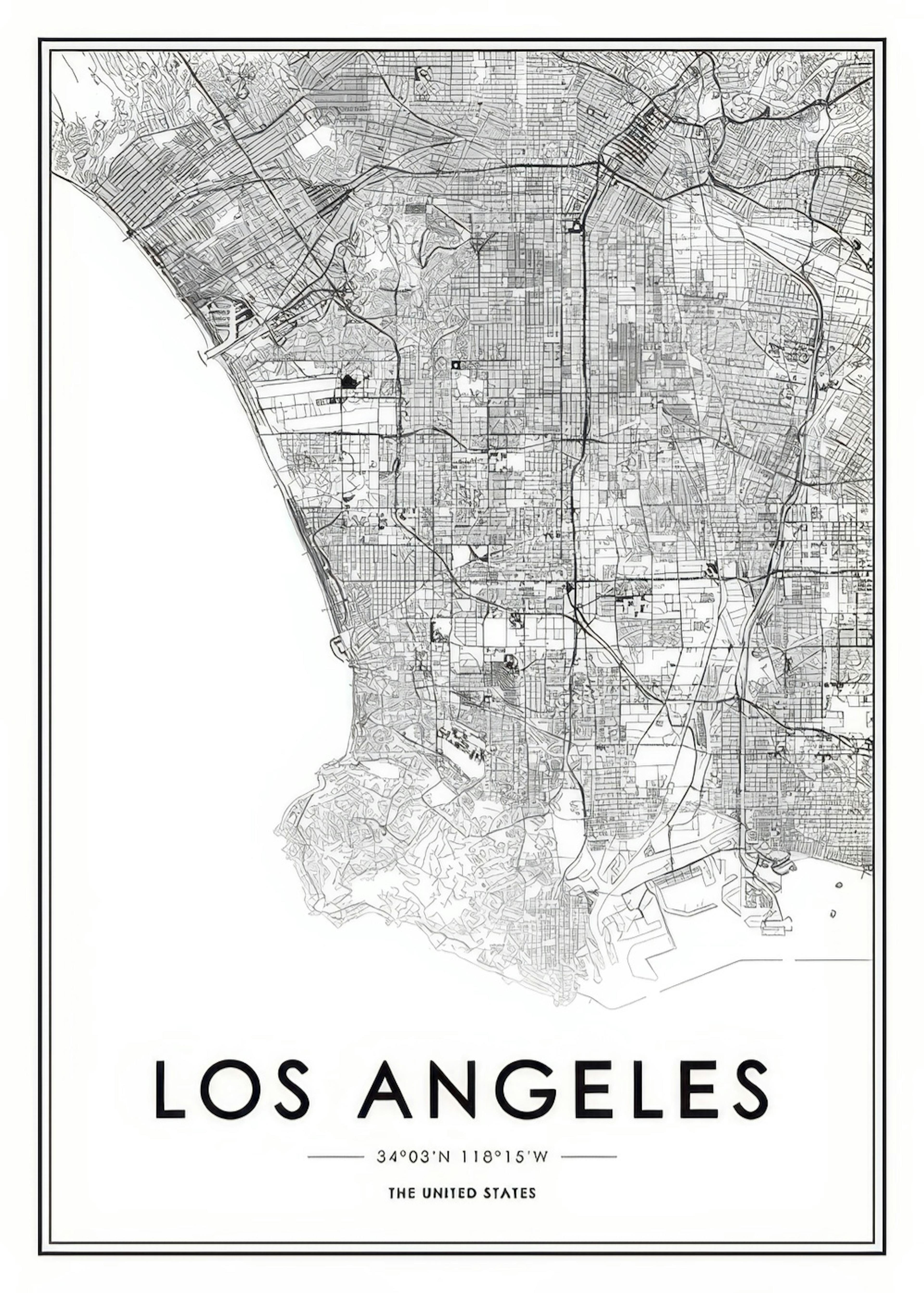 Los Angeles Map Print 0