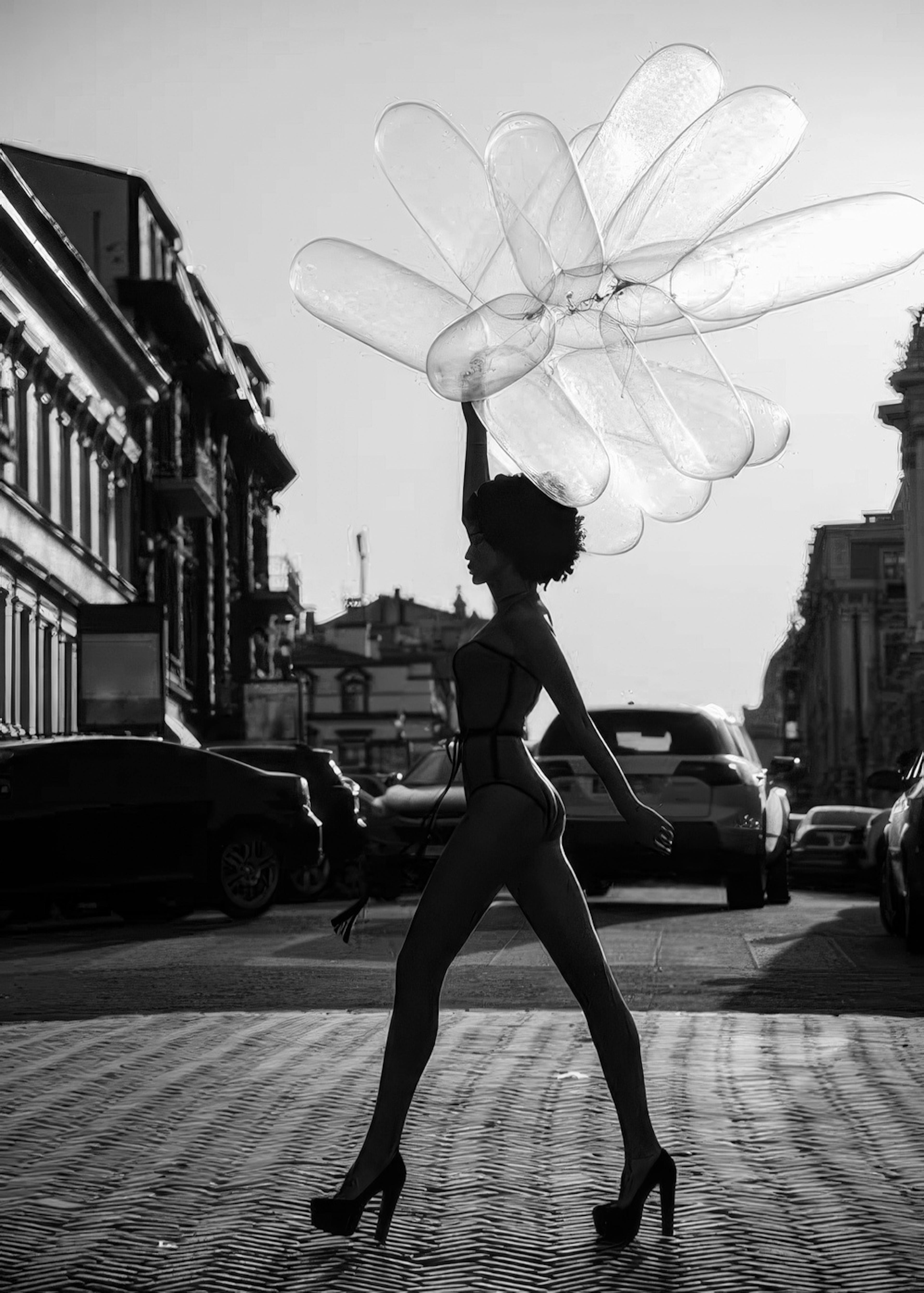 Woman Balloons Print 0