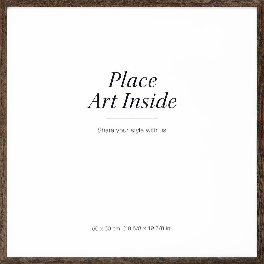 Cadre en bois foncé pour affiche ou toile, avec texte Place Art Inside