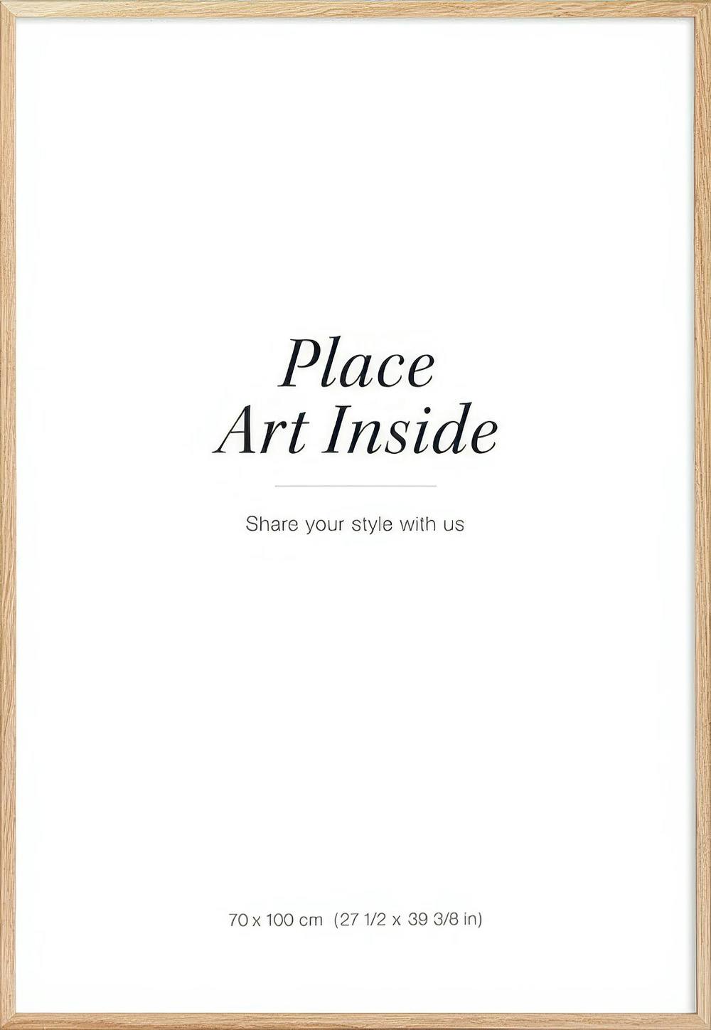 Cadre en chêne massif pour affiche ou toile, avec texte Place Art Inside