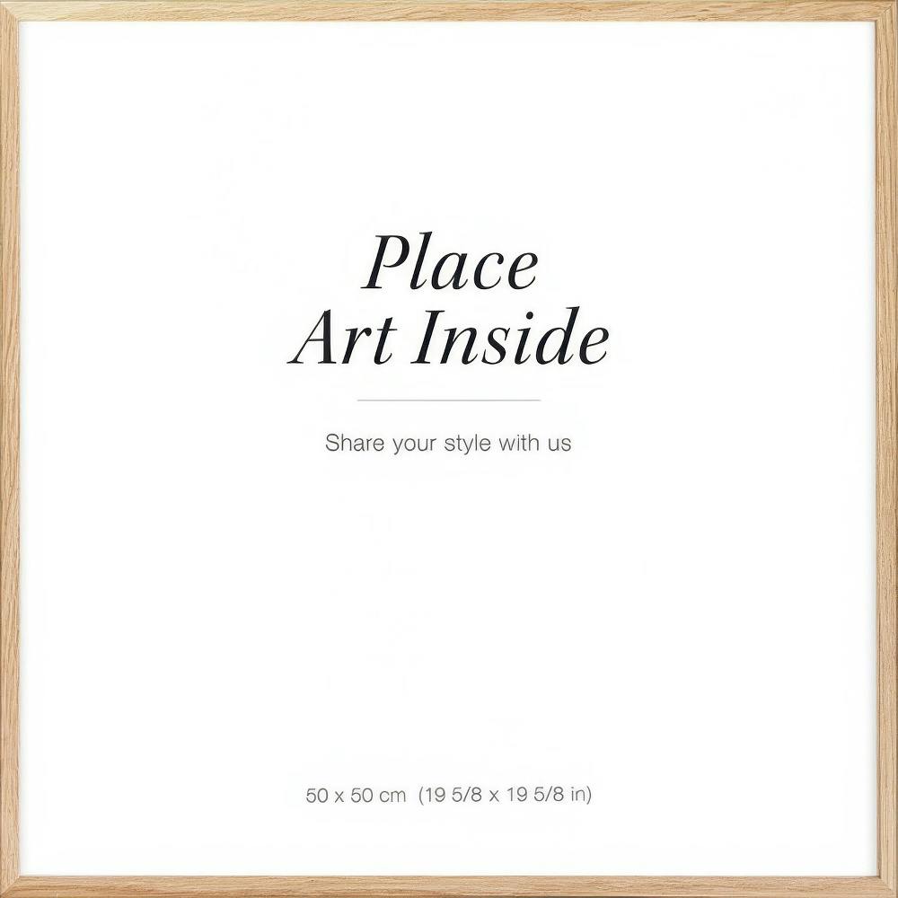 Cadre en chêne massif pour affiche ou toile, avec typographie Place Art Inside