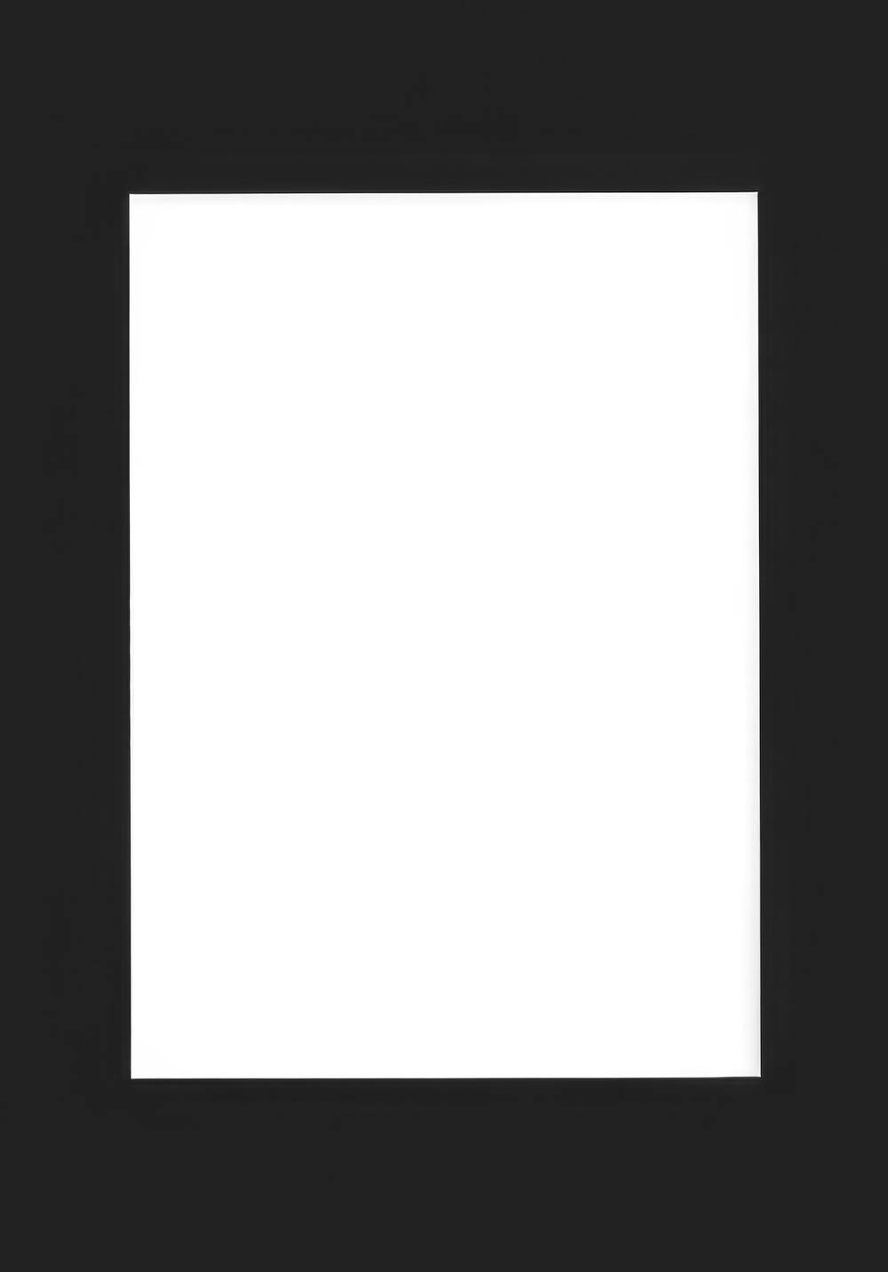 Passe-partout noir pour Affiche ou Toile, avec ouverture rectangulaire blanche pour lart typographie ou texte