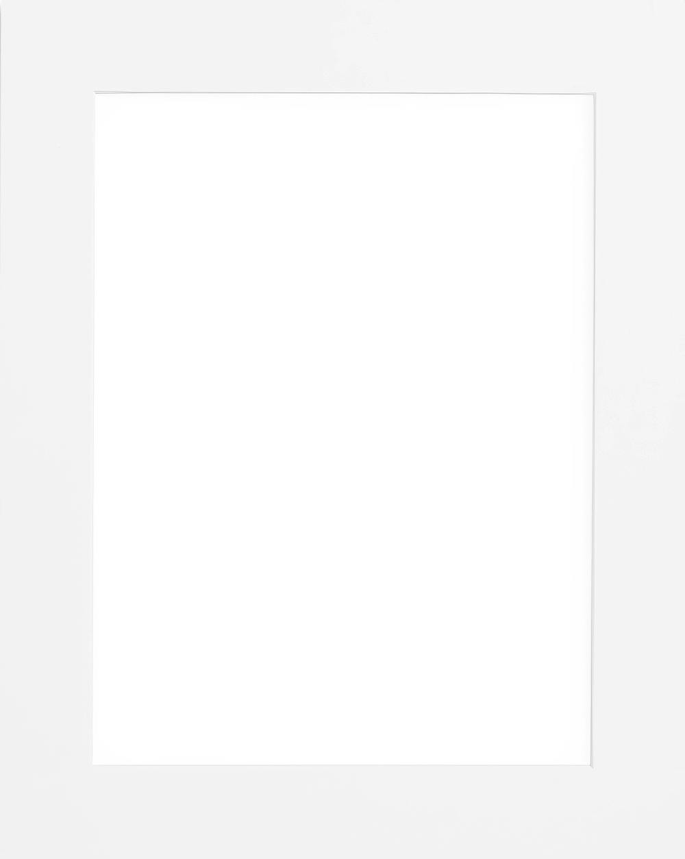 Weisses Passepartout für Poster, glatte, saubere Oberfläche, quadratische Öffnung, geeignet für Bilderrahmen.