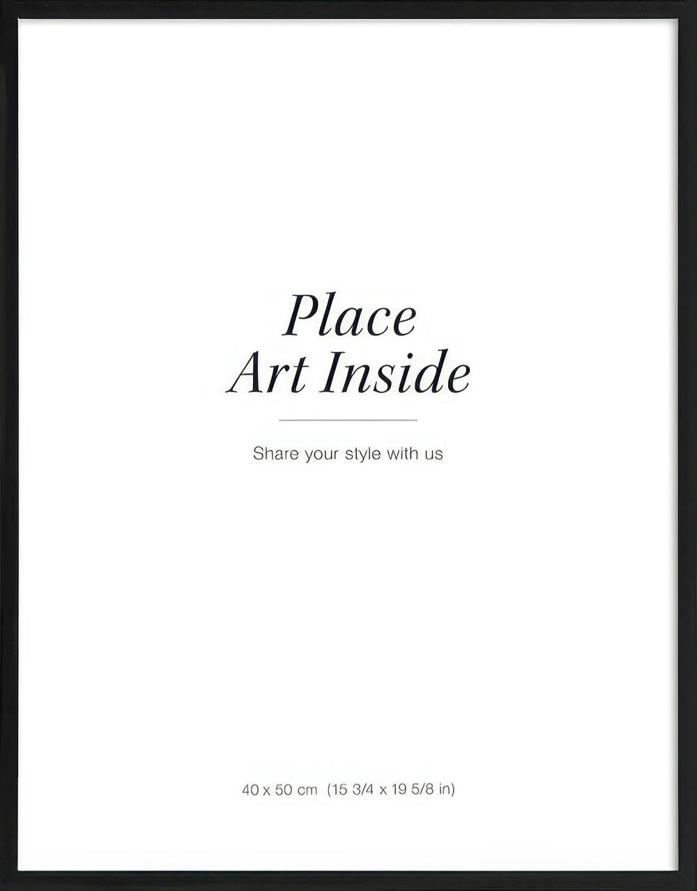 Zwart houten wissellijst voor kunst, poster of foto, met passe-partout. Strakke, minimalistische lijst.