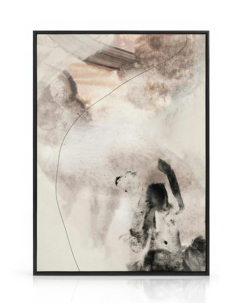 Abstract Terrain No2 Canvas (50x50 cm - Cadre noir)  Tableau sur toile encadré