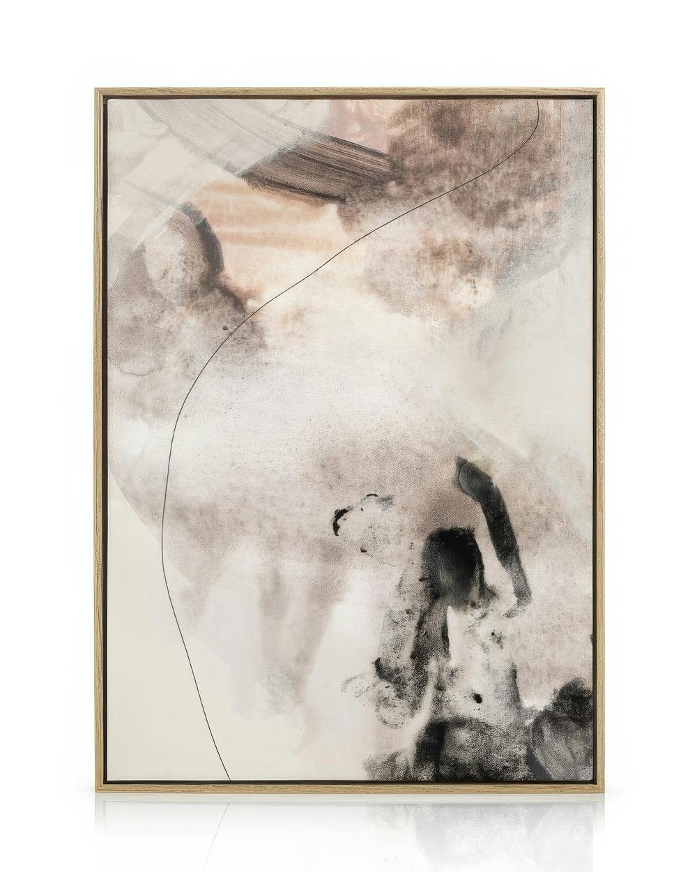 Abstract Terrain No2 Canvas (50x50 cm - Cadre de chêne)  Tableau sur toile encadré