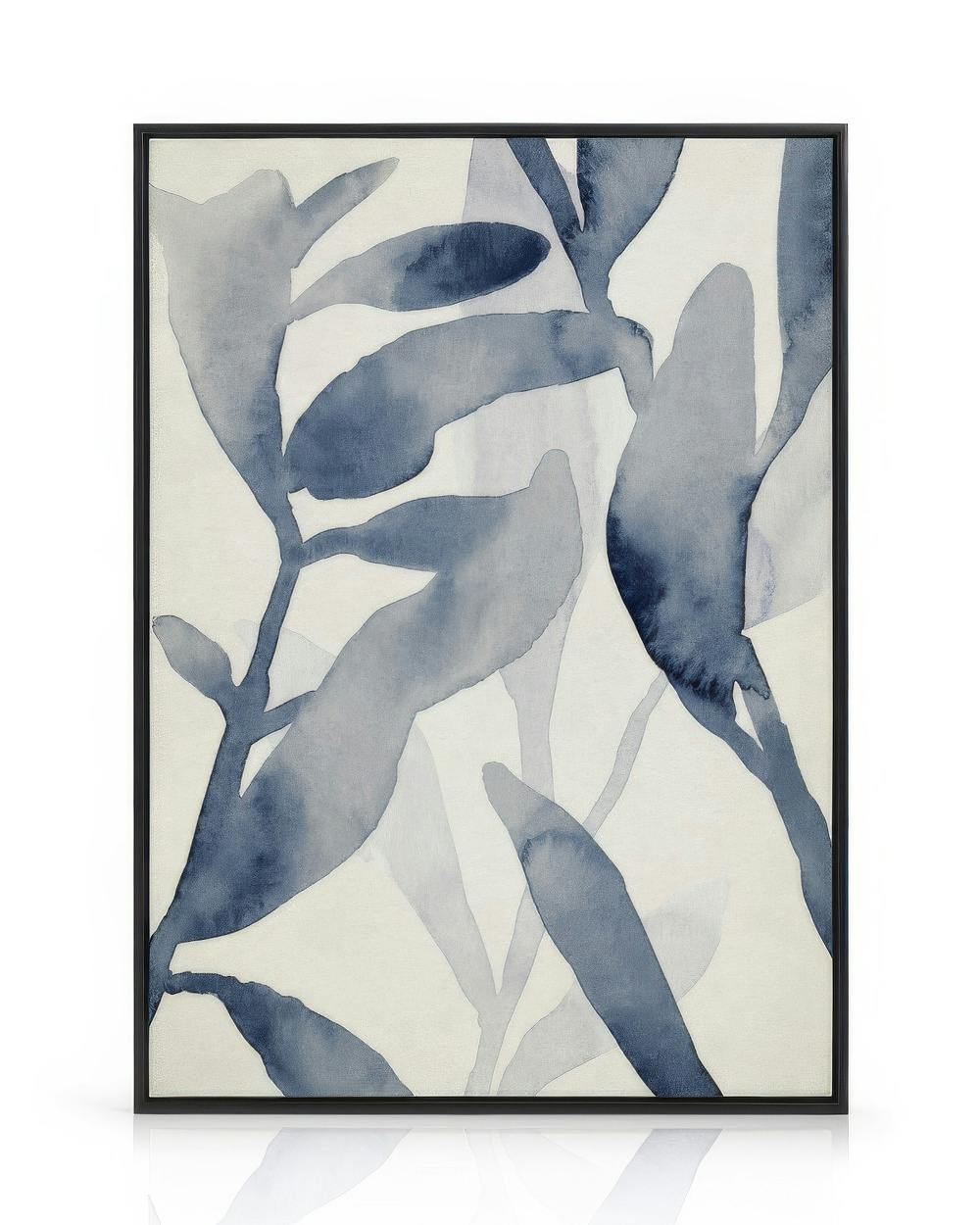 Aquatic Greenery No1 Canvas (50x50 cm - Cadre noir)  Tableau sur toile encadré