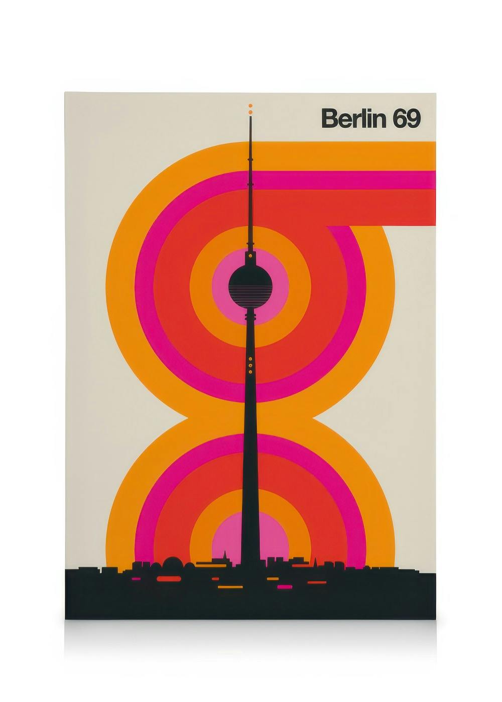 Berlin 69 Stampa su Tela (30x40 cm - Cornice in nero)- Grafica