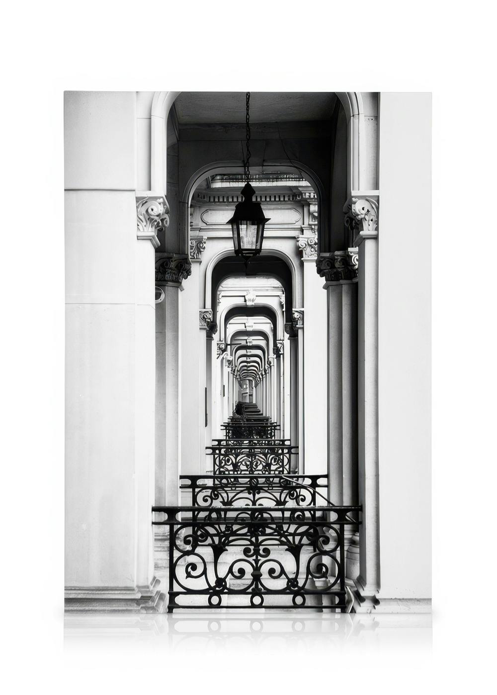 London Arch Tableau sur toile (30x40 cm - Cadre noir)  Noir et blanc