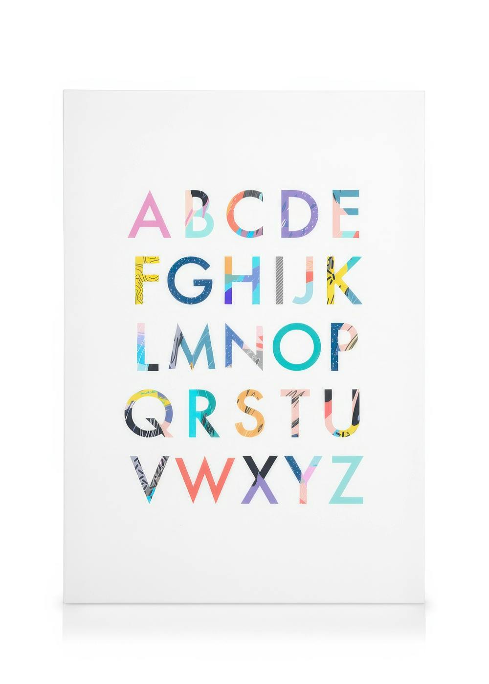 Canvas Schilderijen Color Alphabet Canvas (50x70 cm - Fotolijst Zwart)