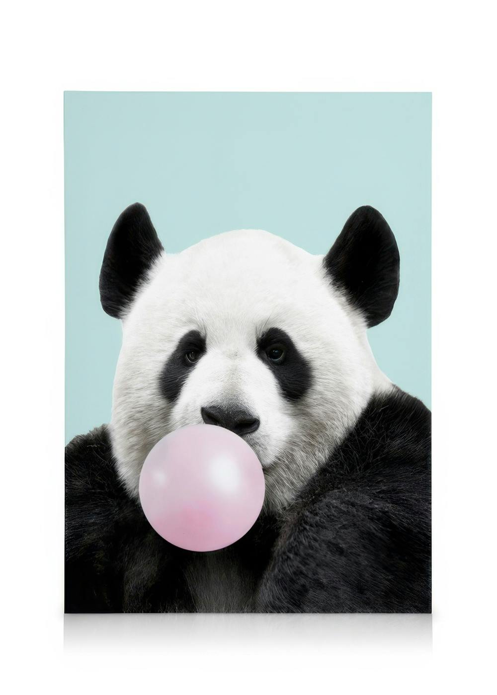 Canvas Schilderijen Bubblegum Panda Canvas (30x40 cm - Fotolijst Zwart)