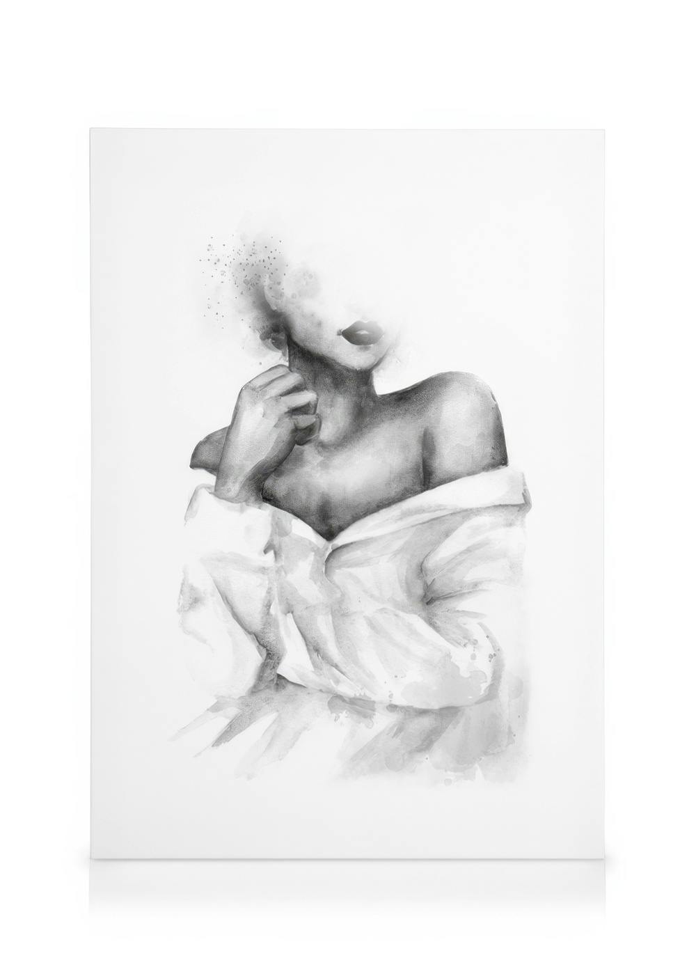 Obrazy na płótnie Shoulder Watercolor Obraz na płótnie (30x40 cm - Ramka dębowa)