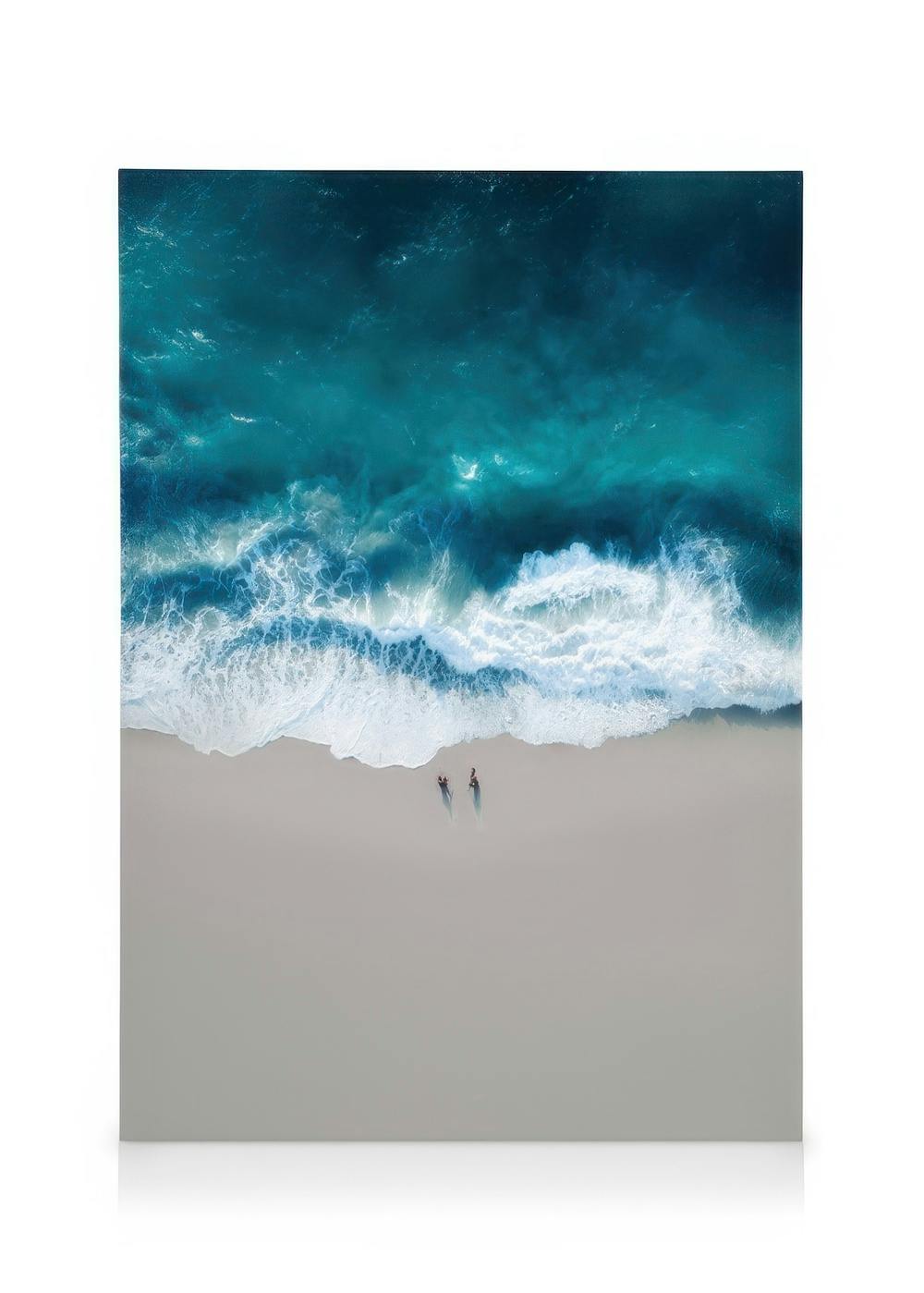 Wave Crush Tableau sur toile (50x70 cm - Cadre noir) - Mers & Océans