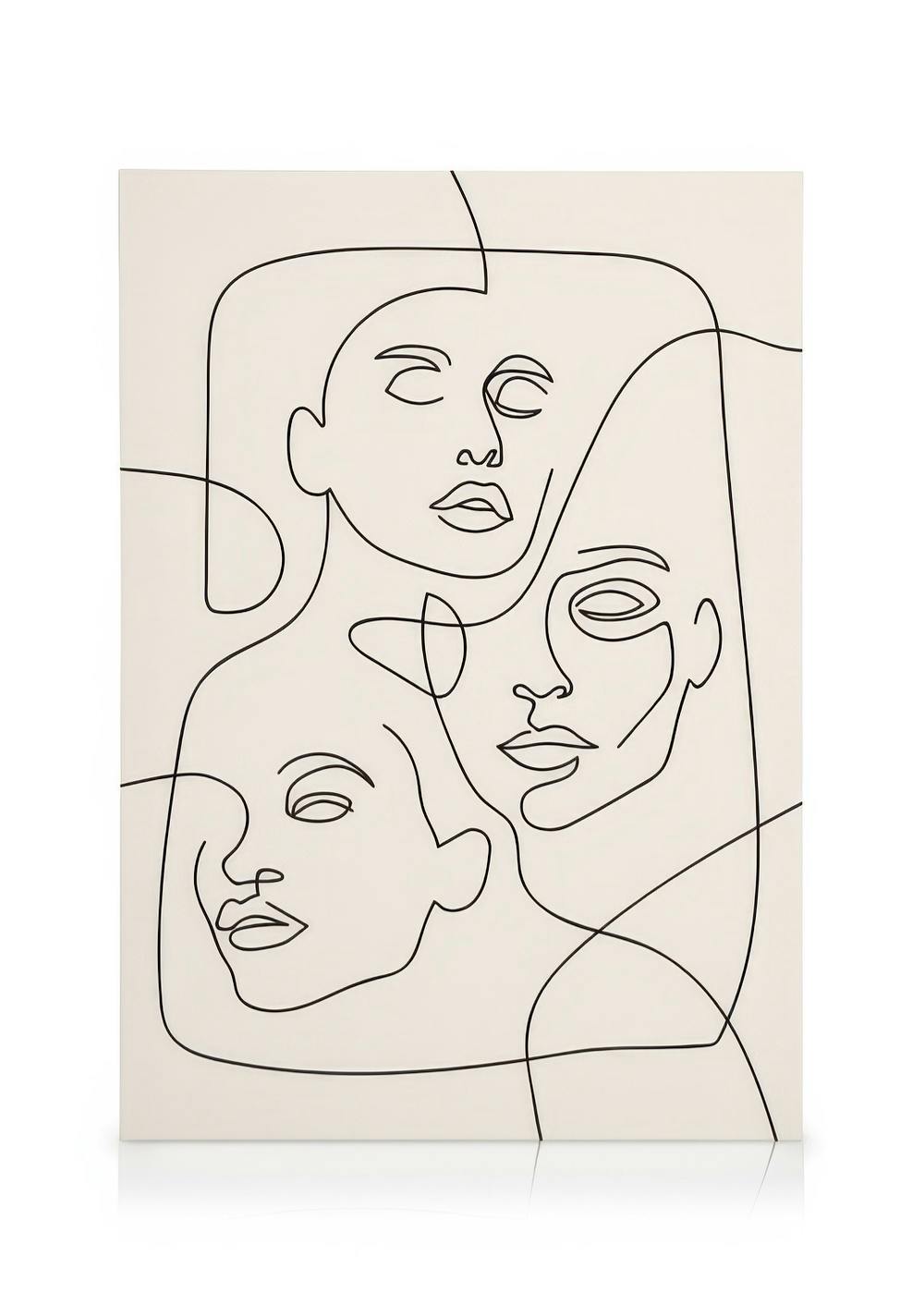 Canvas Prints The Three Faces Line Art Canvas print (30x40 cm)