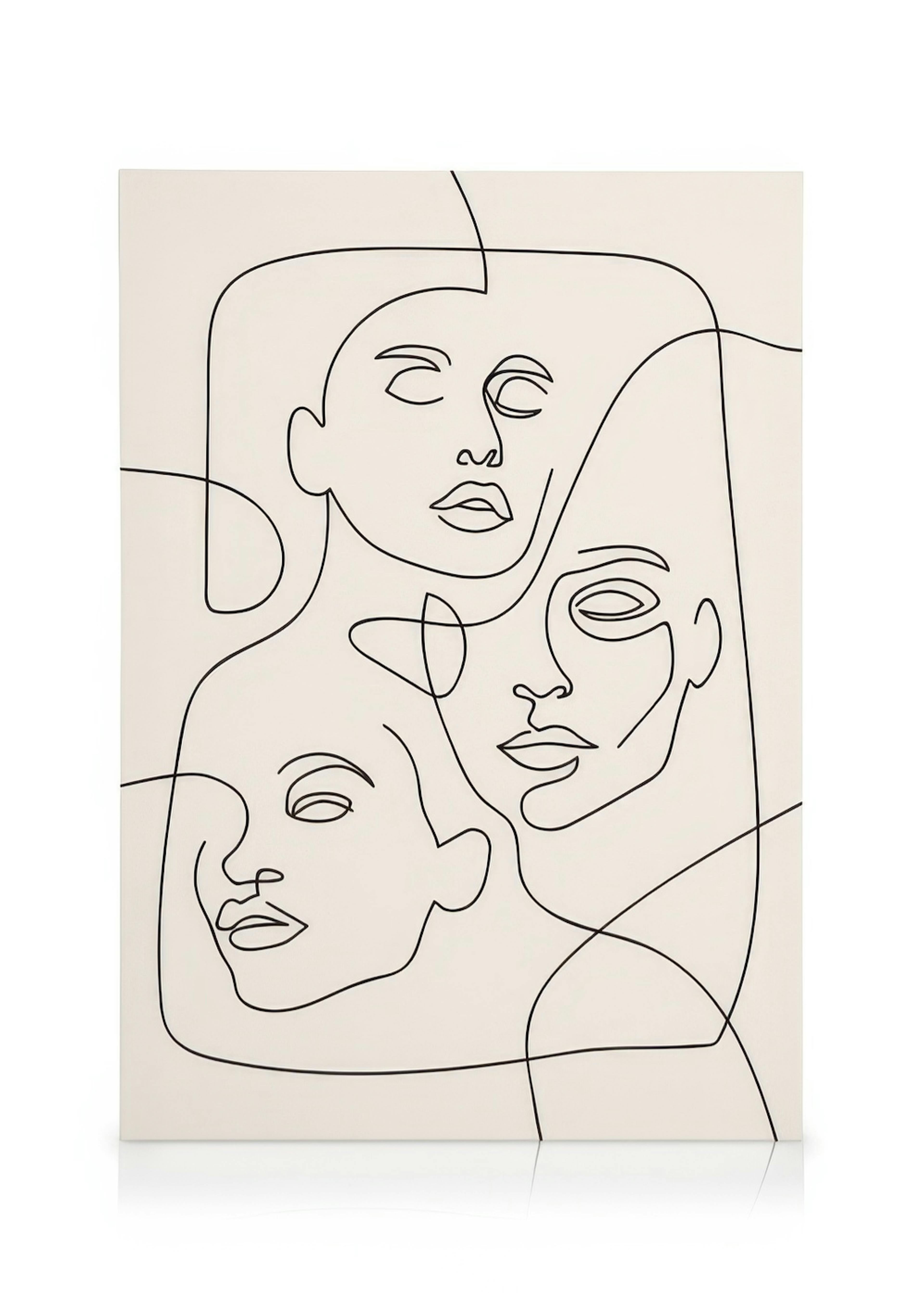 The Three Faces Line Art Lienzo 0