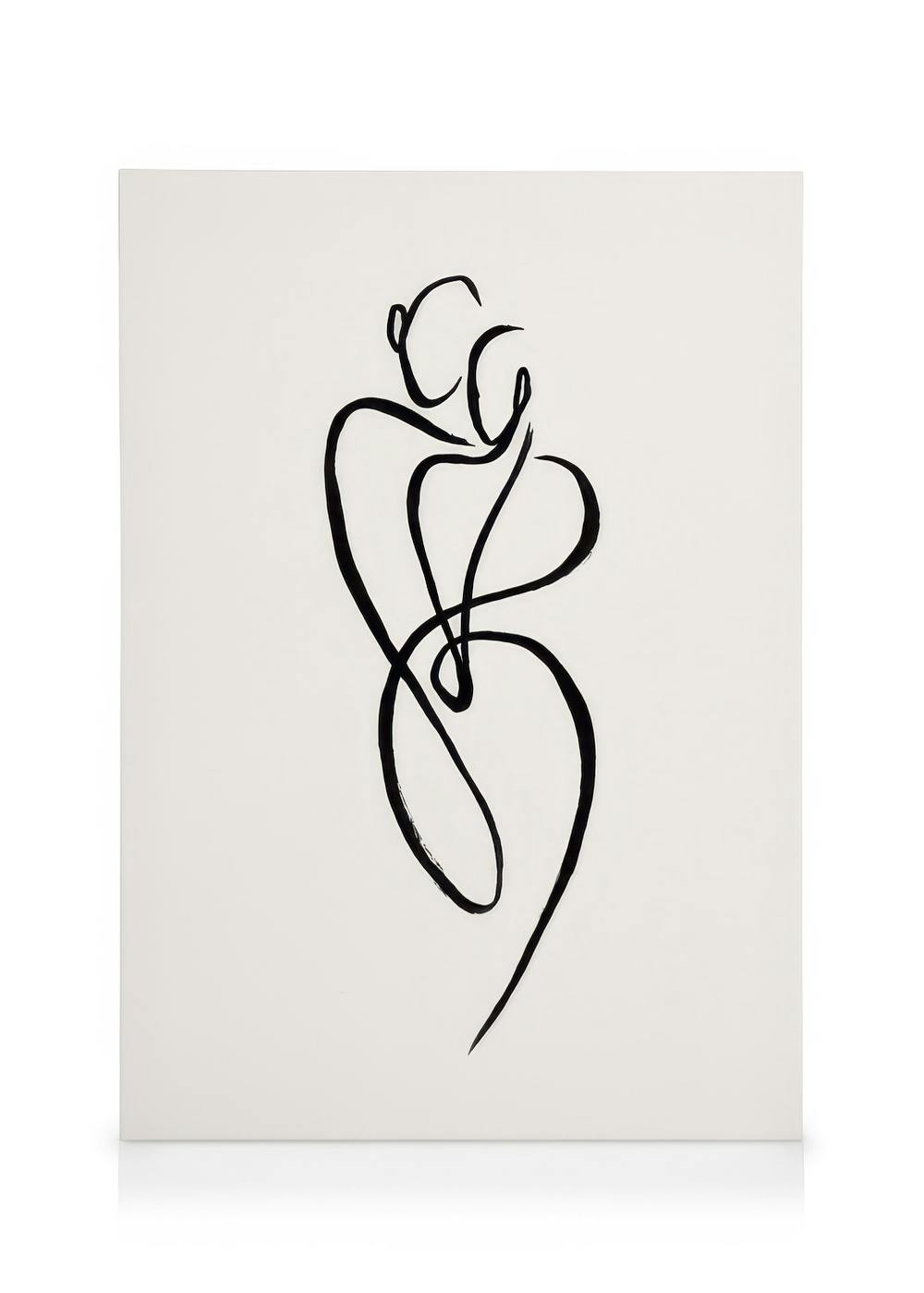 Telas decorativas Painted Lines No2 Tela (70x100 cm - Moldura Preta)