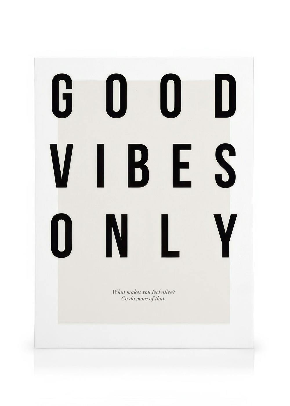 Canvastavlor Good Vibes Only Canvastavla (30x40 cm - Svart ram)
