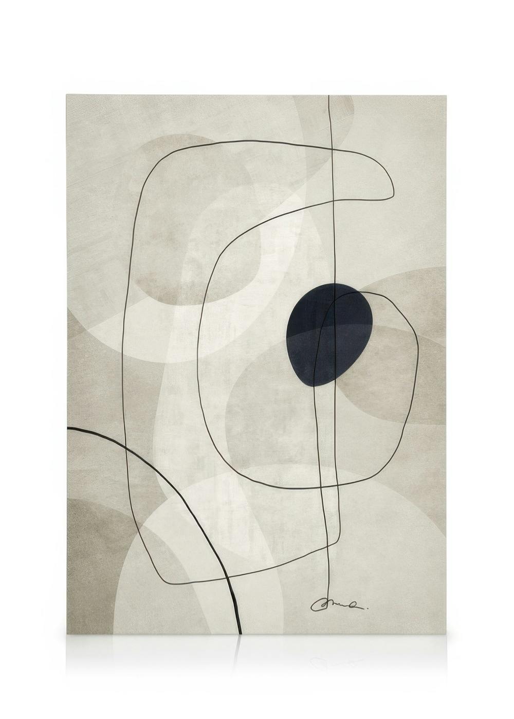 Telas decorativas Beige Graphics No1 Tela (30x40 cm - Moldura Preta)
