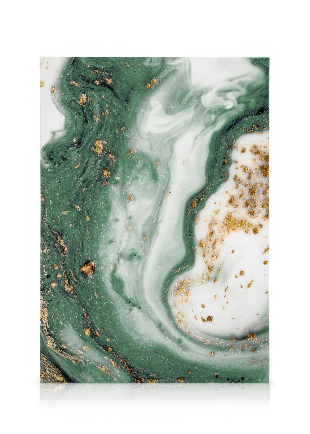 Green and Gold Swirl Obraz na plátne (30x40 cm)