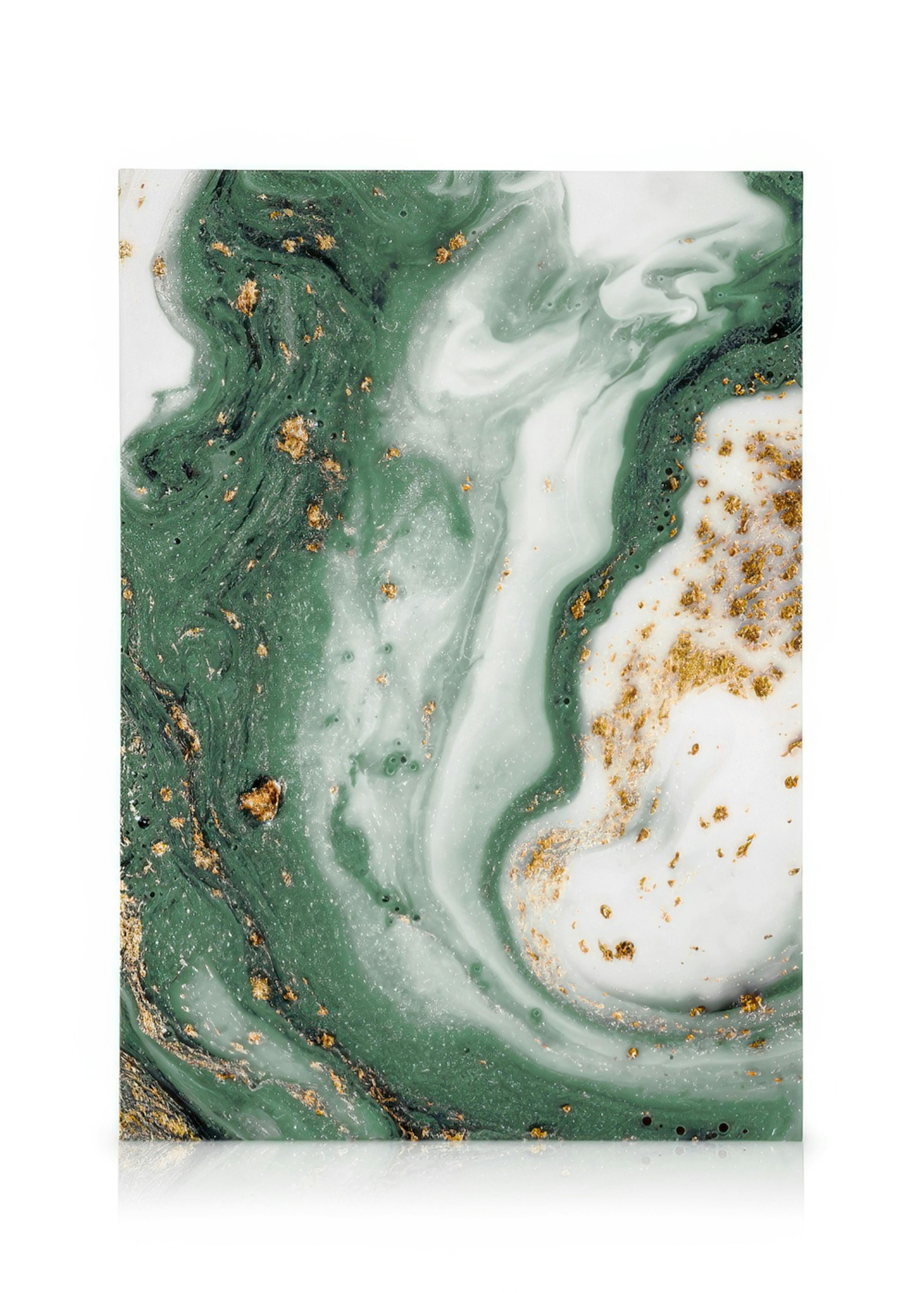 Green and Gold Swirl Obraz na płótnie 0