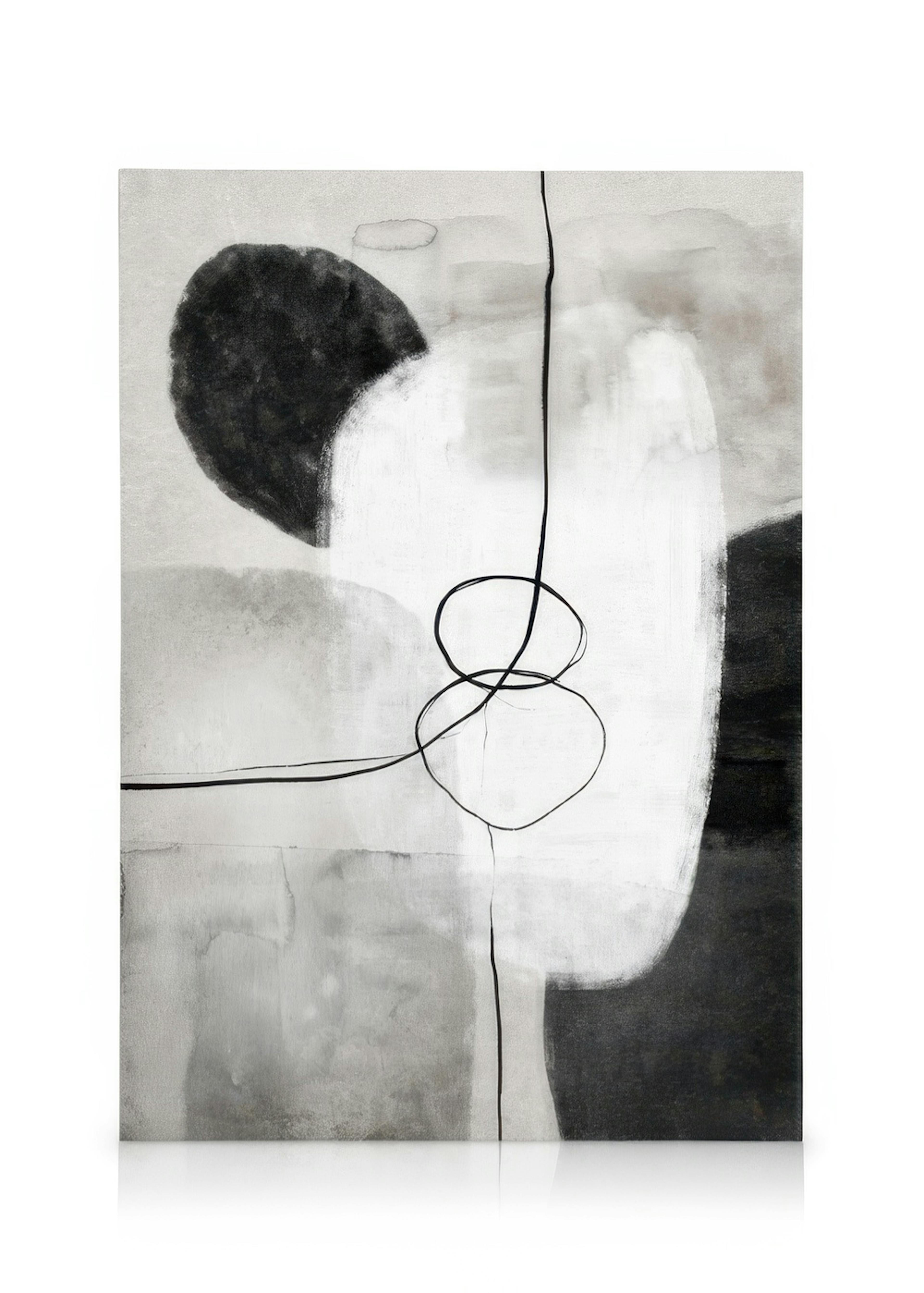 Painted Monochrome Shapes No1 Canvas print 0