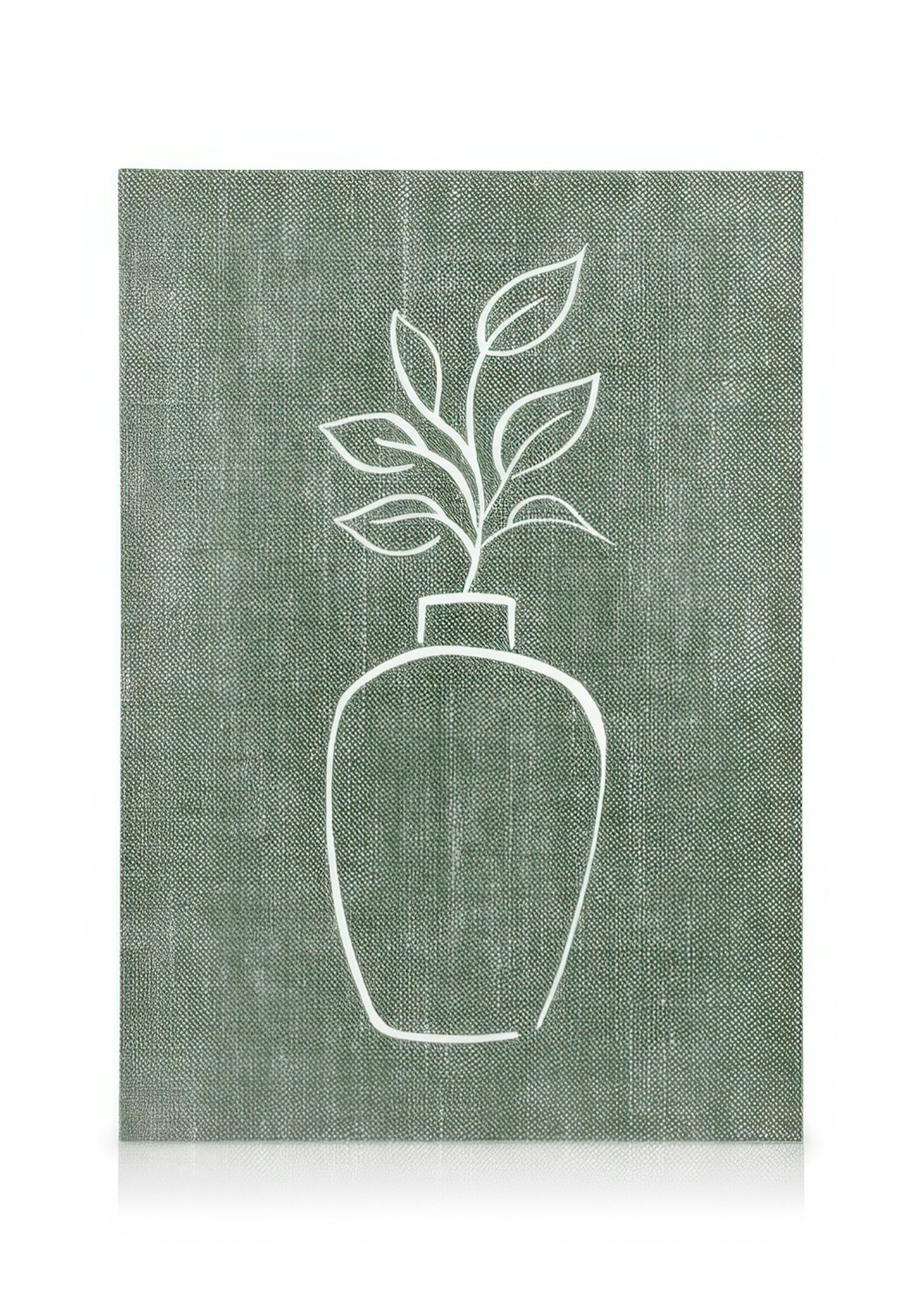 Green Linen Vase Canvas print 0