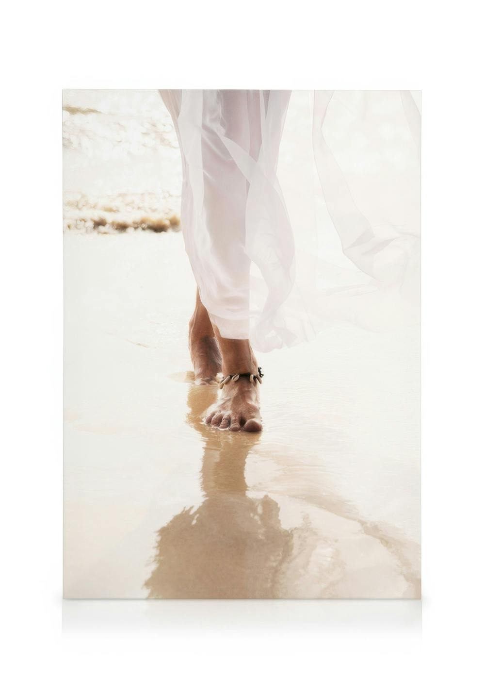 Strolling in the Sand Stampa su Tela (50x70 cm - Cornice in rovere)- Spiagge