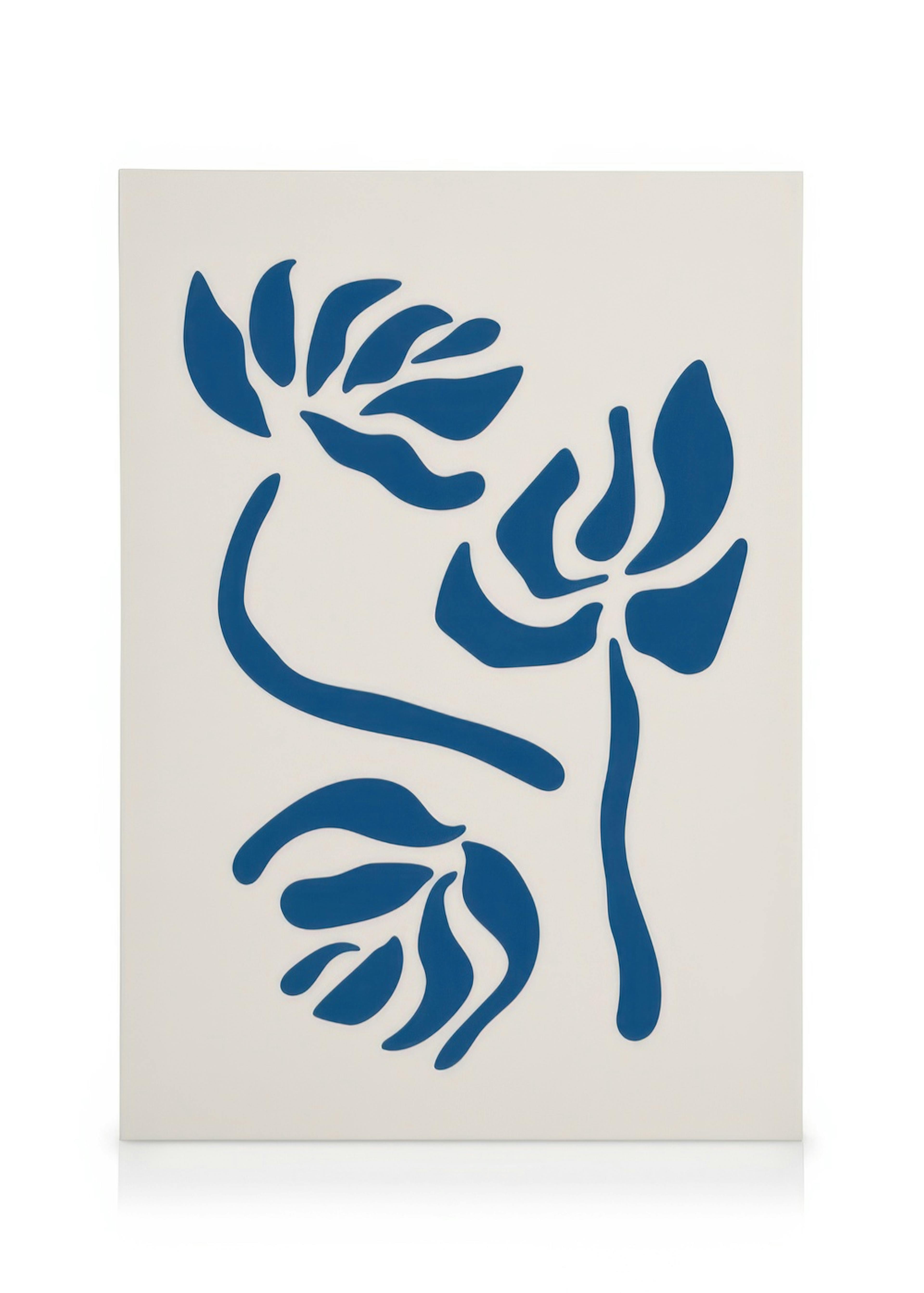 Blue Graphic Flowers Lienzo 0