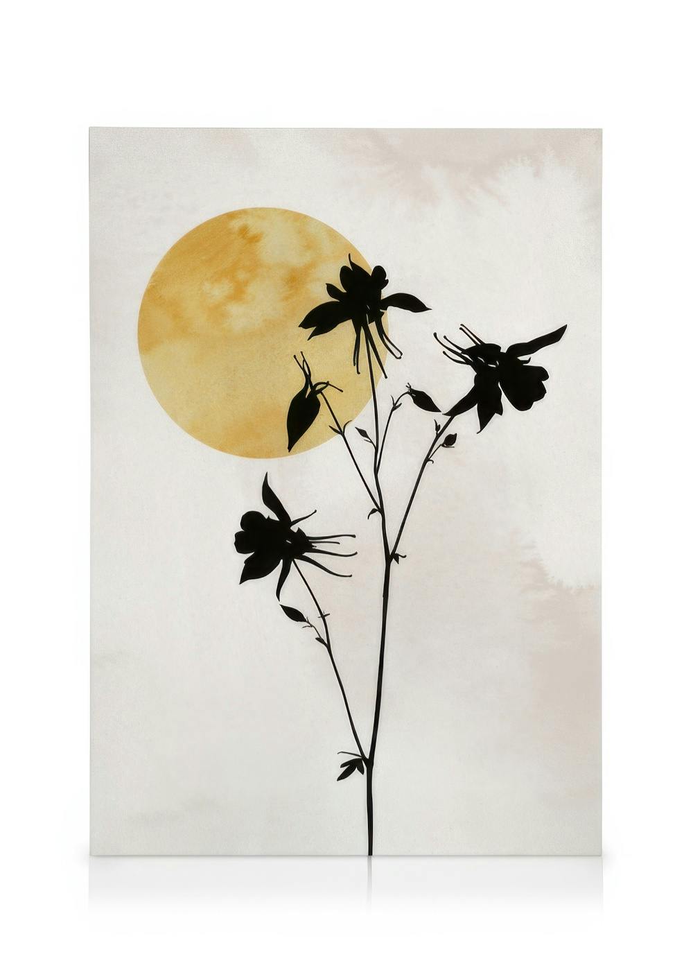 Canvas Prints Flower Silhouette Canvas print (30x40 cm - Oak Frame)