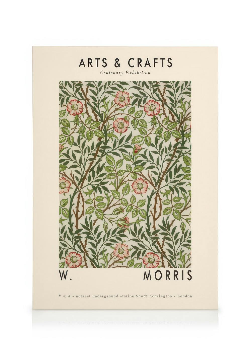 Arts & Crafts Green Tableau sur toile (50x70 cm - Cadre noir) - Plantes vertes