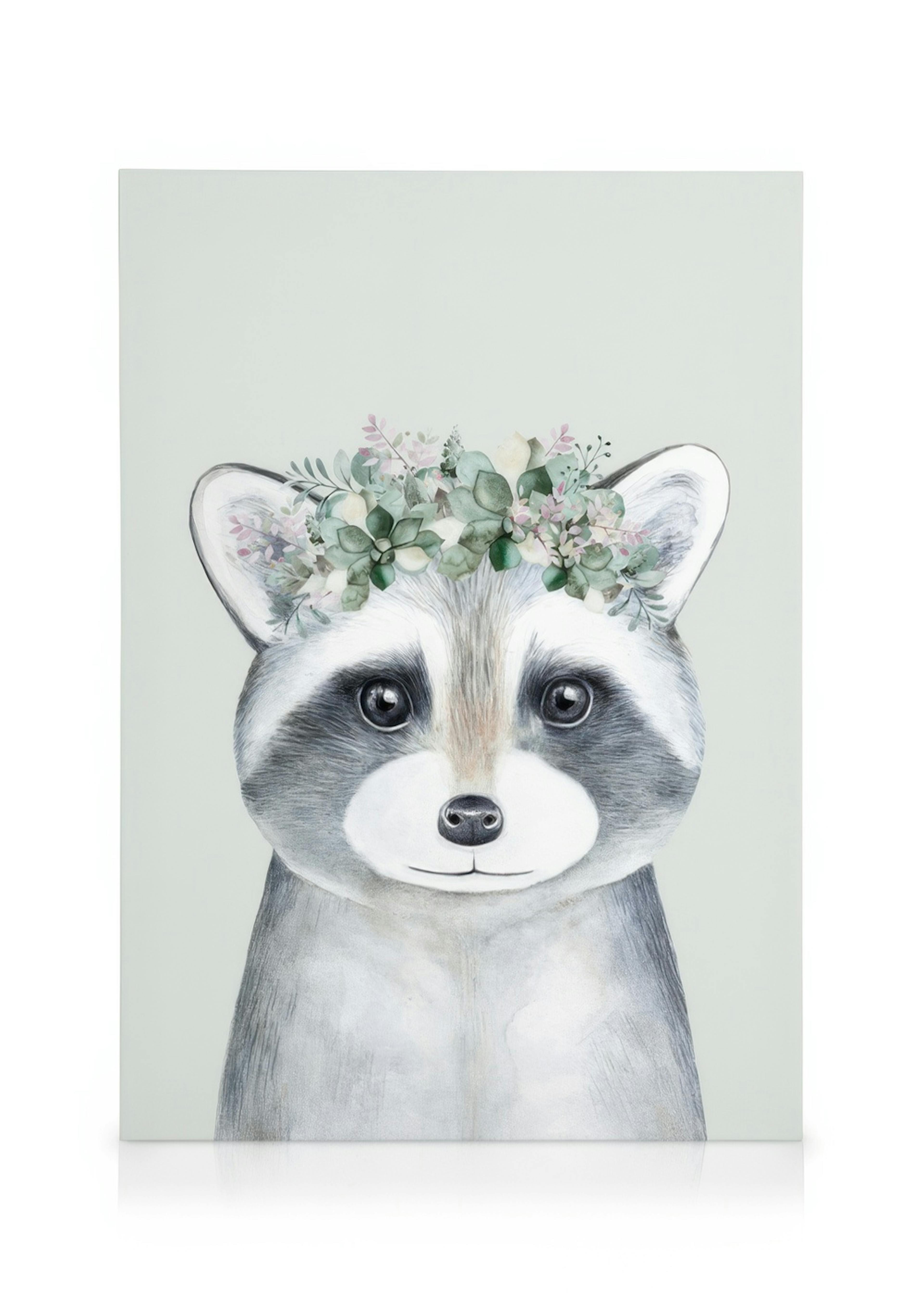 Flower Raccoon Lienzo 0