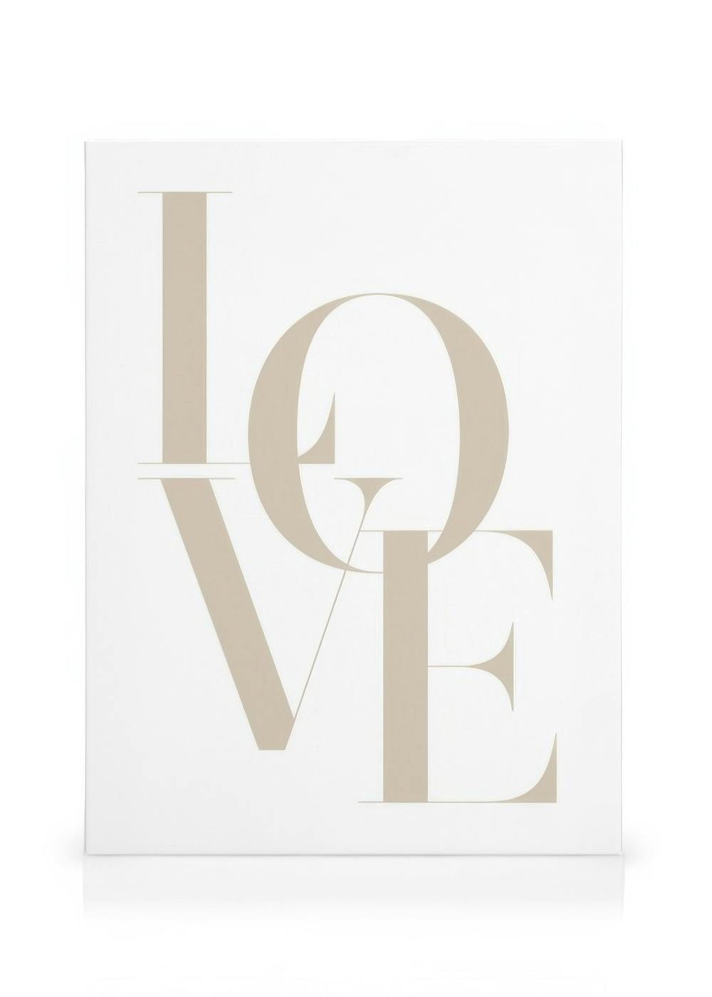 Canvastavlor Love Beige Canvastavla (30x40 cm - Svart ram)