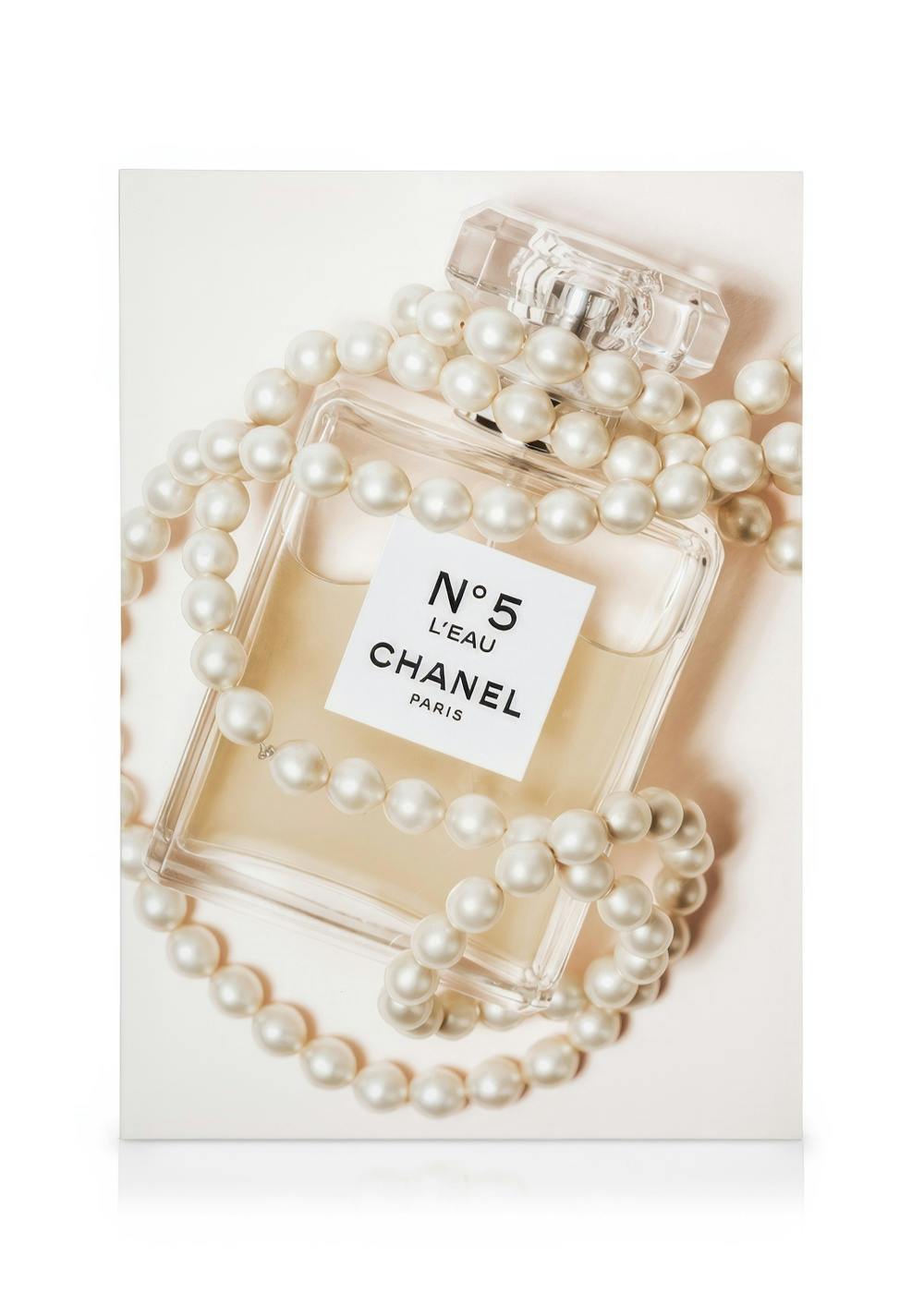 Chanel No5 In Pearls Toile (50x70 cm - Cadre noir) - Photographies