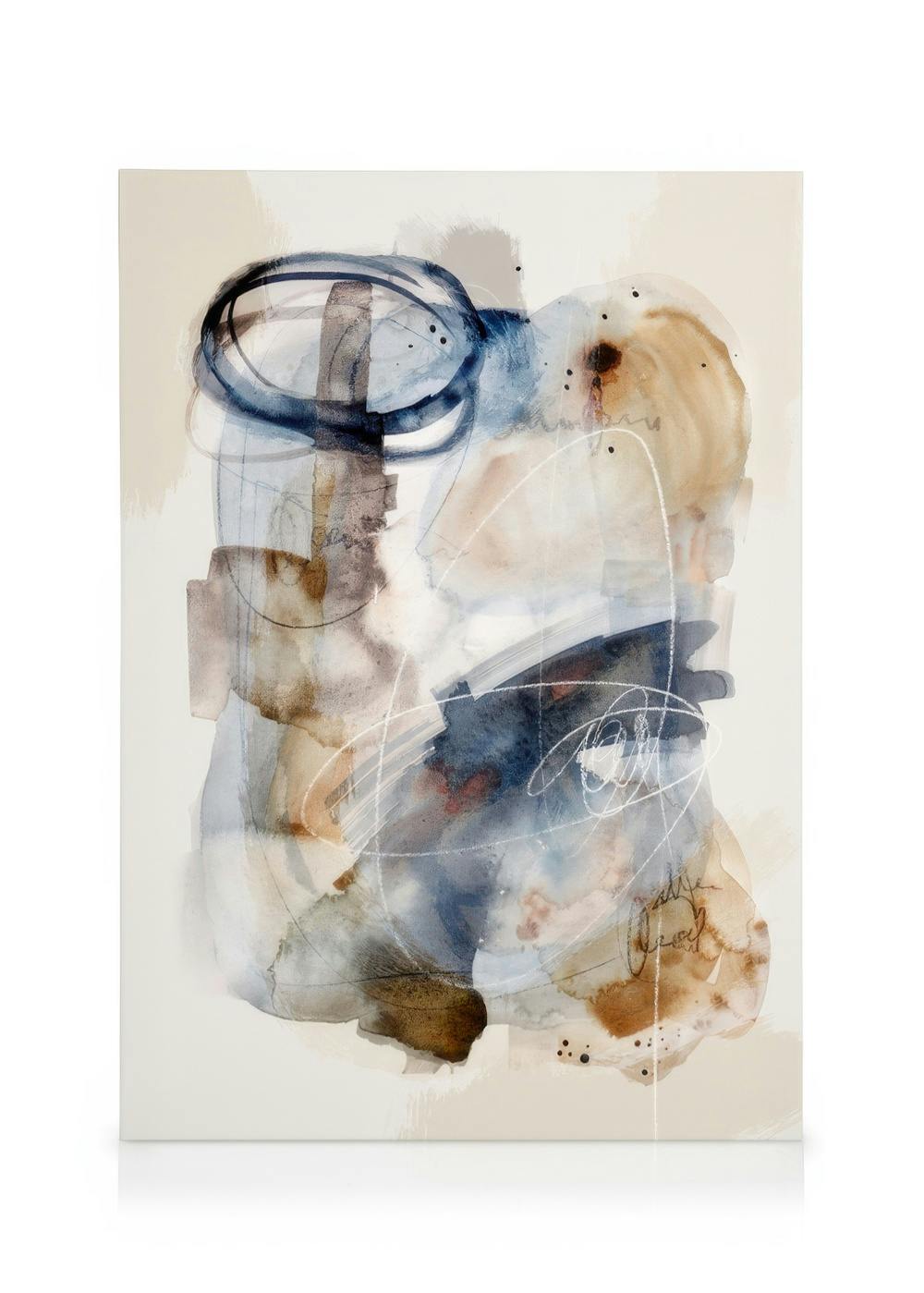 Canvas Prints Abstract Watercolor Brushes No2 Canvas print (30x40 cm - Oak Frame)
