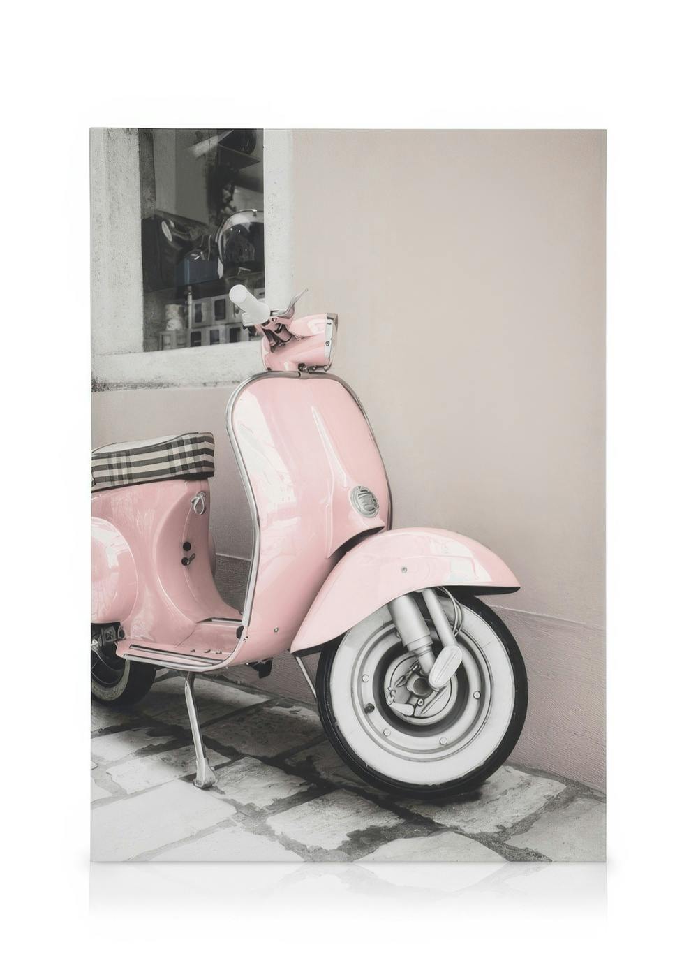 Canvas Prints Pink Scooter Canvas print (30x40 cm - Oak Frame)
