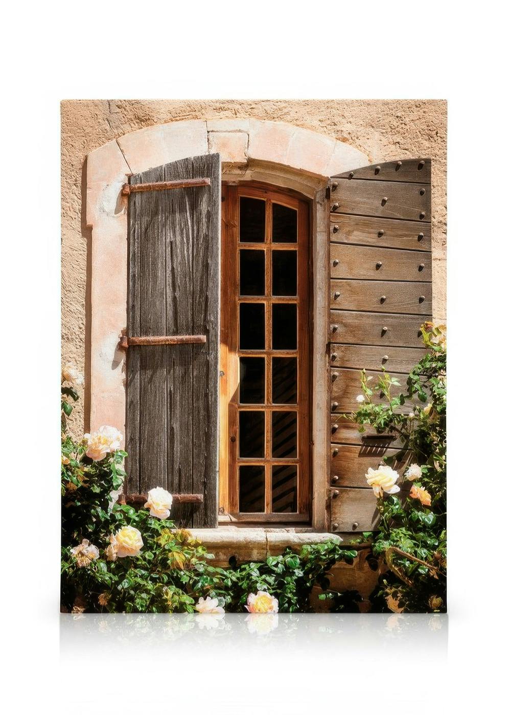 Canvas Prints Window in Provence Canvas print (30x40 cm - Oak Frame)