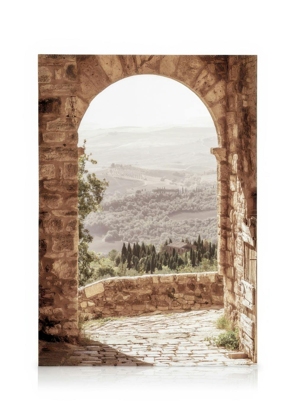 Canvas Schilderijen Tuscan Arch Canvas (50x70 cm - Fotolijst Zwart)