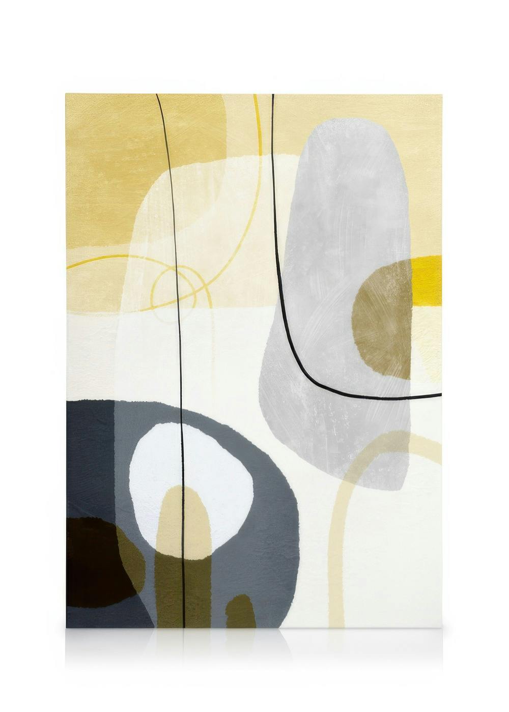 Canvas Prints Yellow Touch Graphic No2 Canvas print (50x70 cm - Oak Frame)