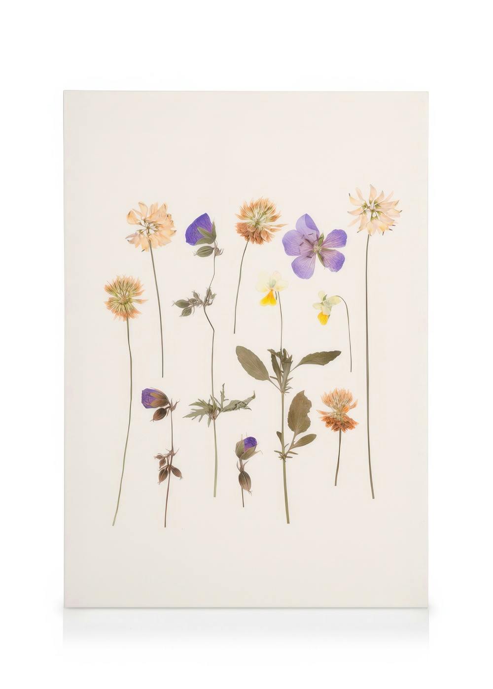 Canvas Schilderijen Pressed Flowers No2 Canvas (30x40 cm - Fotolijst Eiken)