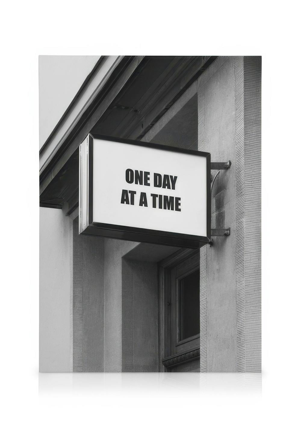 Canvas Schilderijen One Day at a Time Canvas (50x70 cm - Fotolijst Zwart)
