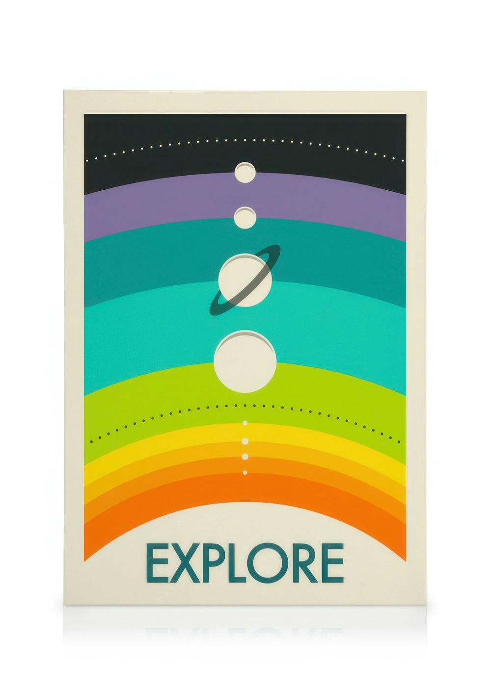 Leinwandbilder Jazzberry Blue - Rainbow Solar System Leinwandbild (30x40 cm - Holzrahmen schwarz)