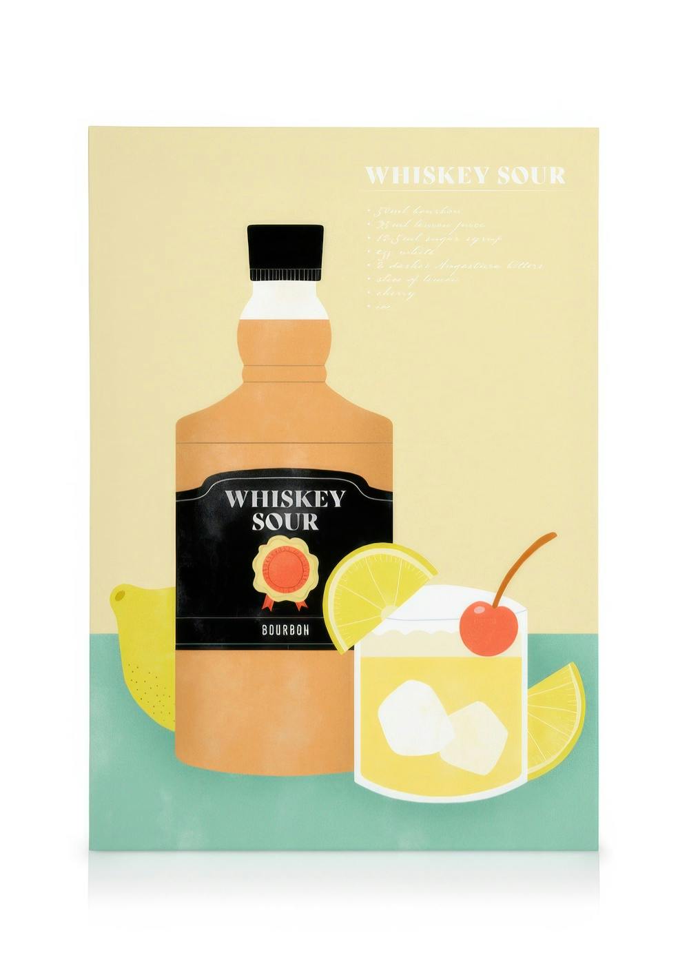 Leinwandbilder Whiskey Sour Illustration Leinwandbild (50x70 cm)
