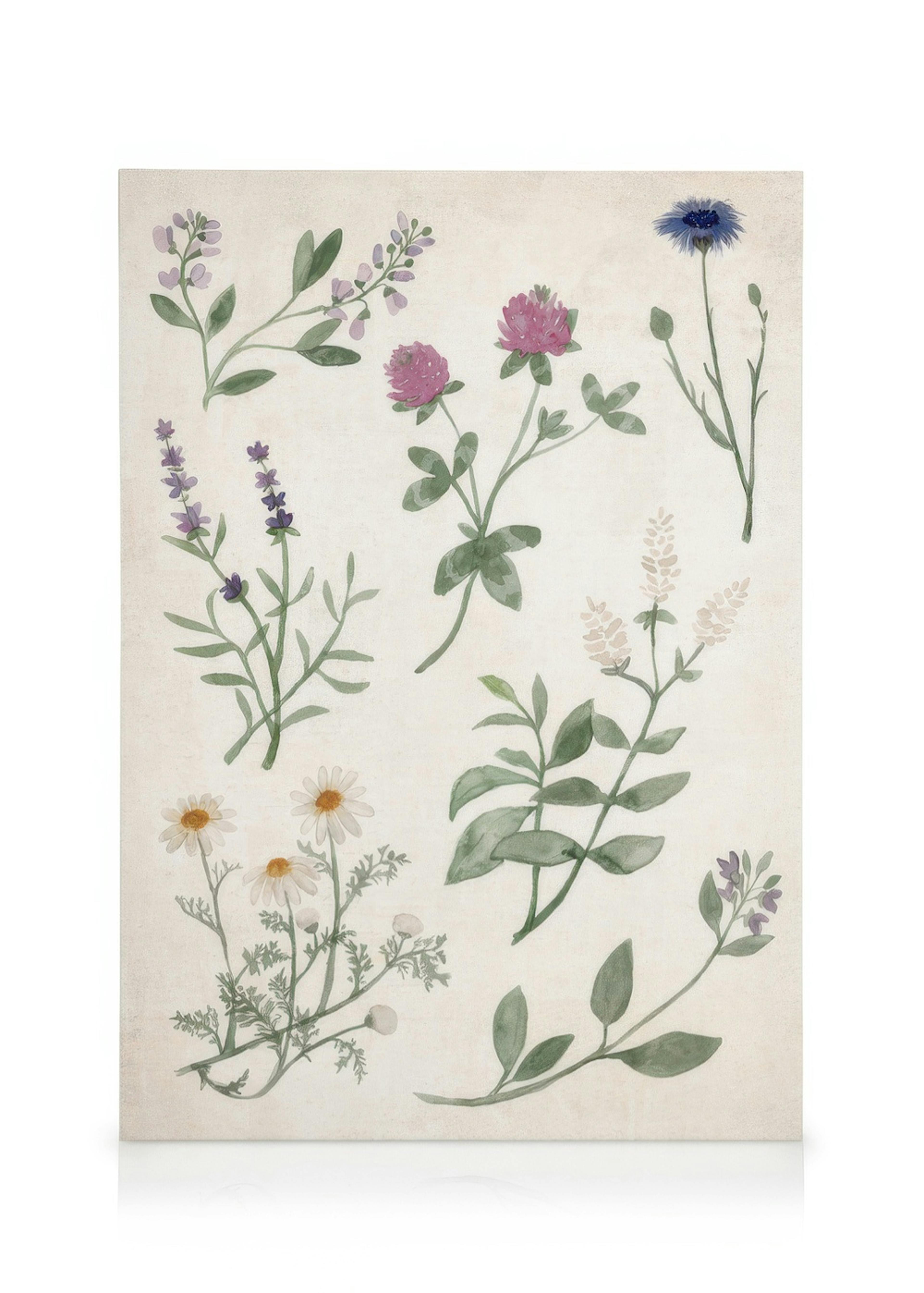 Herbs and Wildflowers Canvastavla 0