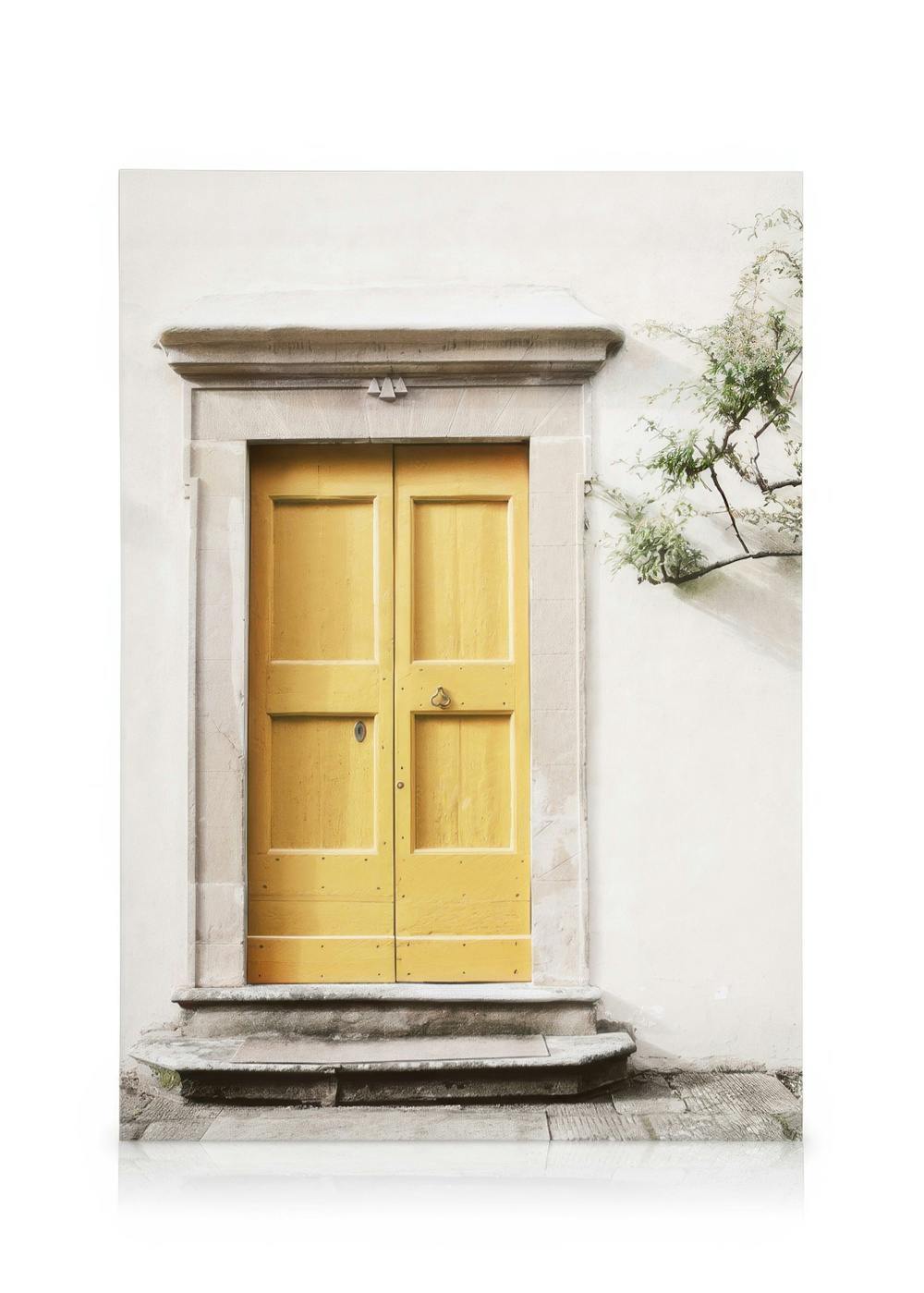 Canvas Schilderijen Yellow Door Canvas (30x40 cm)